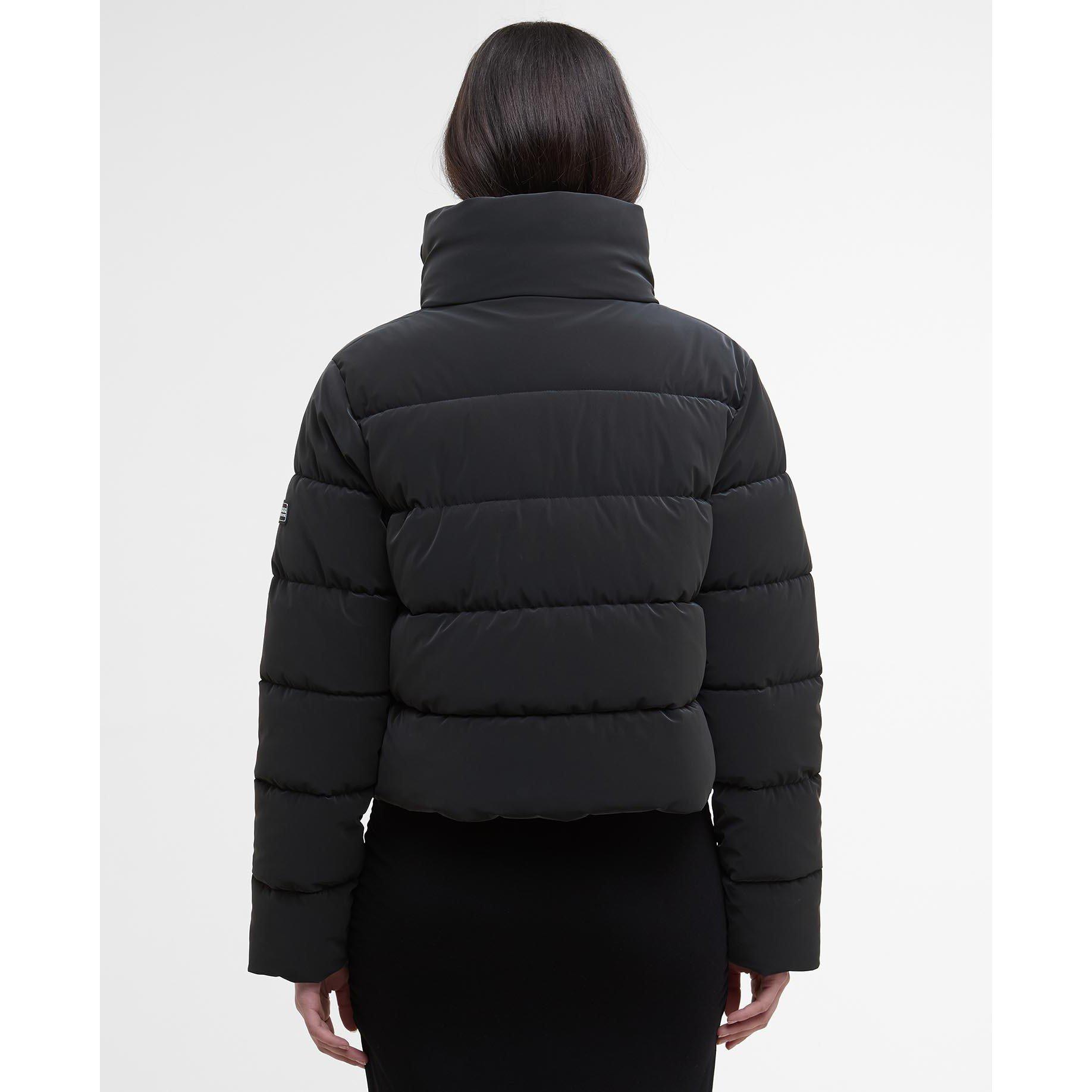 Black - Barbour International - Women's Hudson Velvet Long Sleeve Short Puffer Jacket - 3