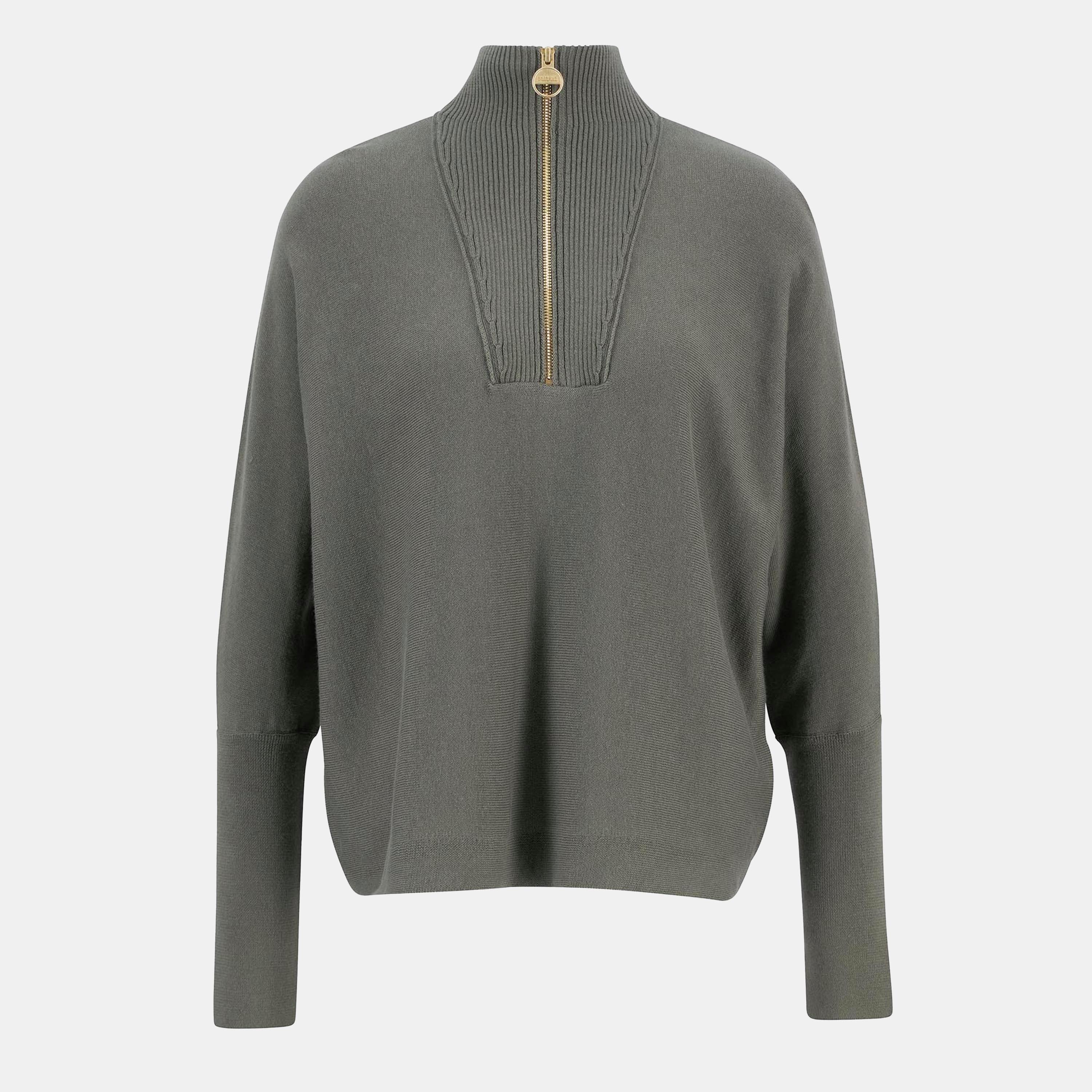 Barbour International Lola Knit Jumper - Dusky Khaki - Size 8 (XS)