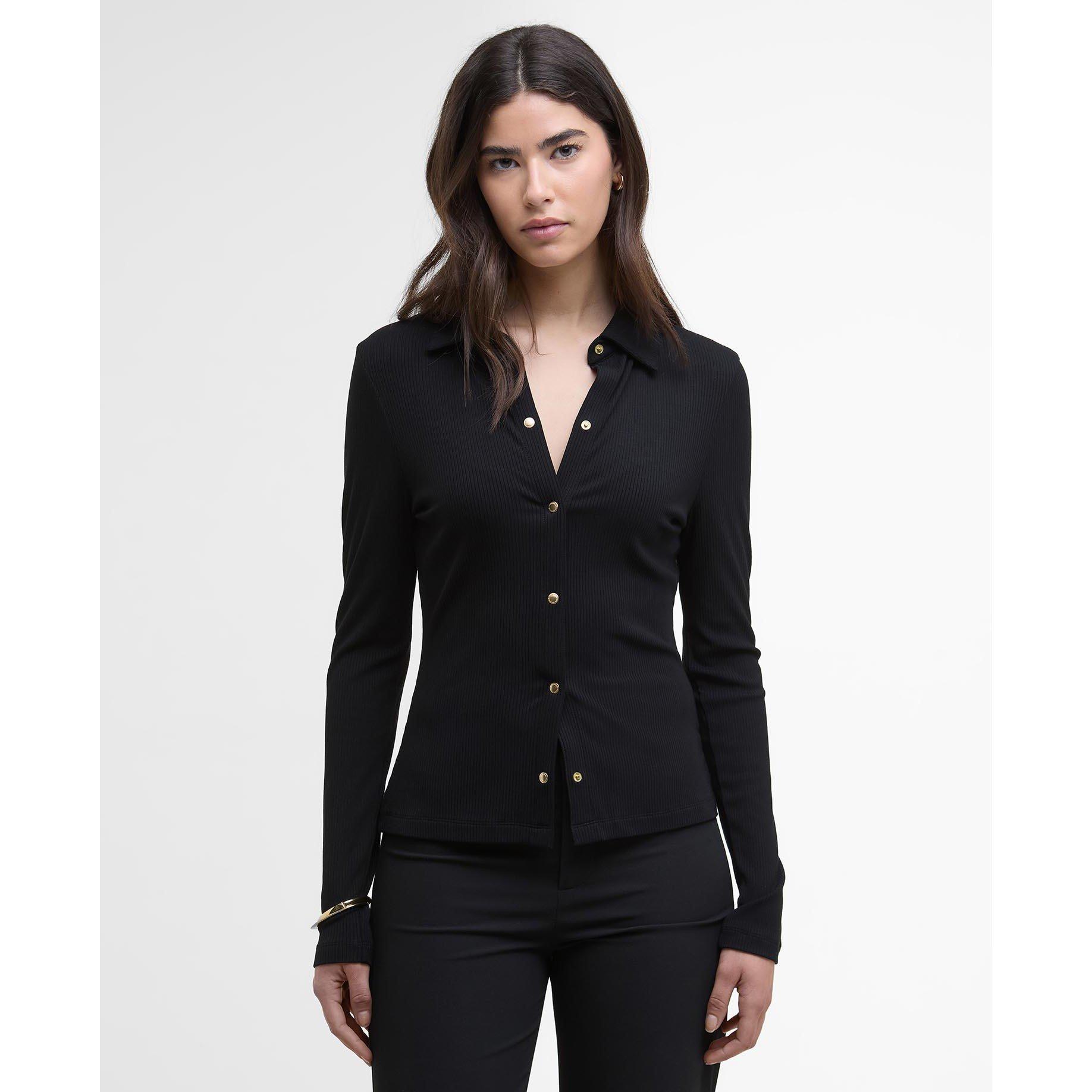 Black - Barbour International - Chloe Ribbed Top - 2