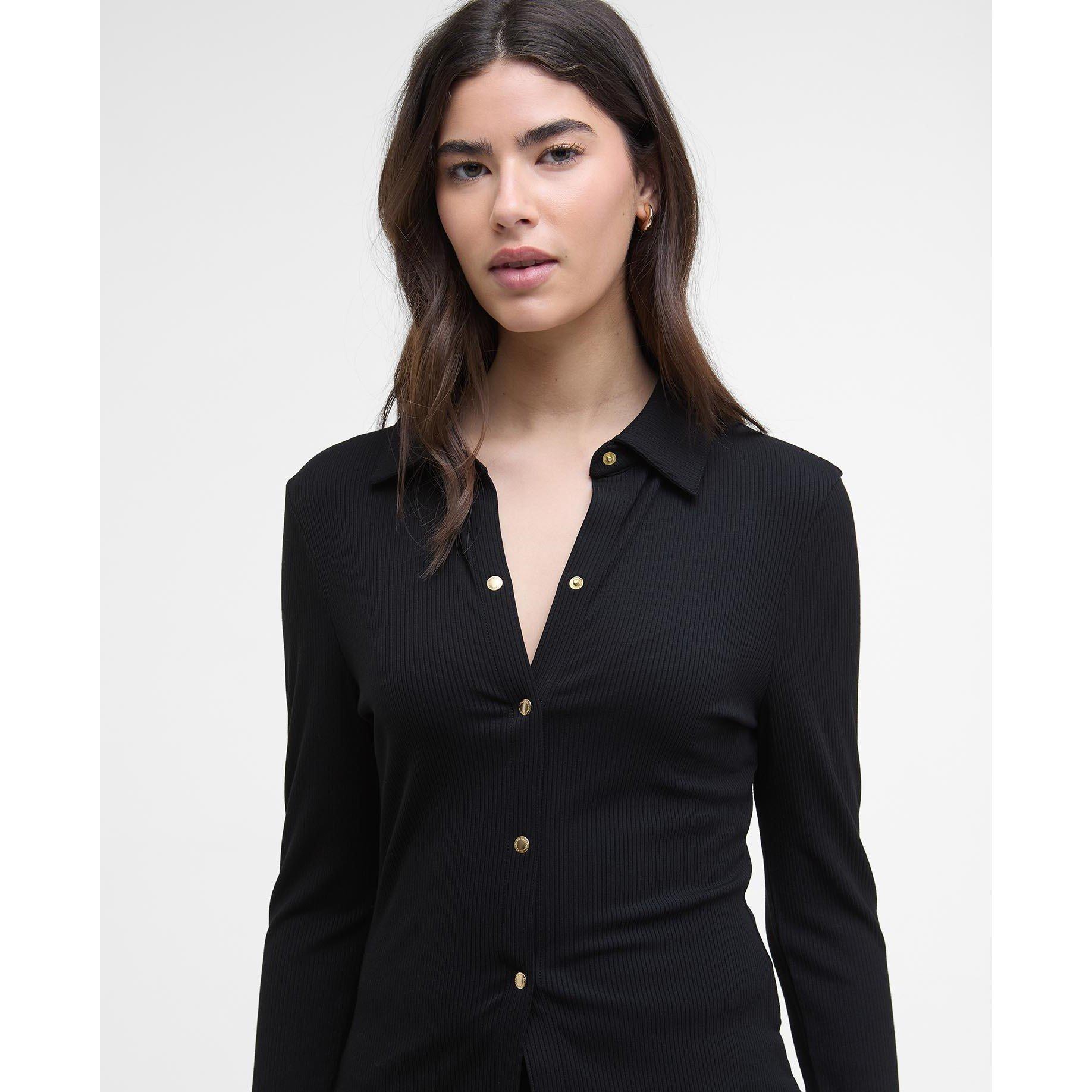 Black - Barbour International - Chloe Ribbed Top - 5