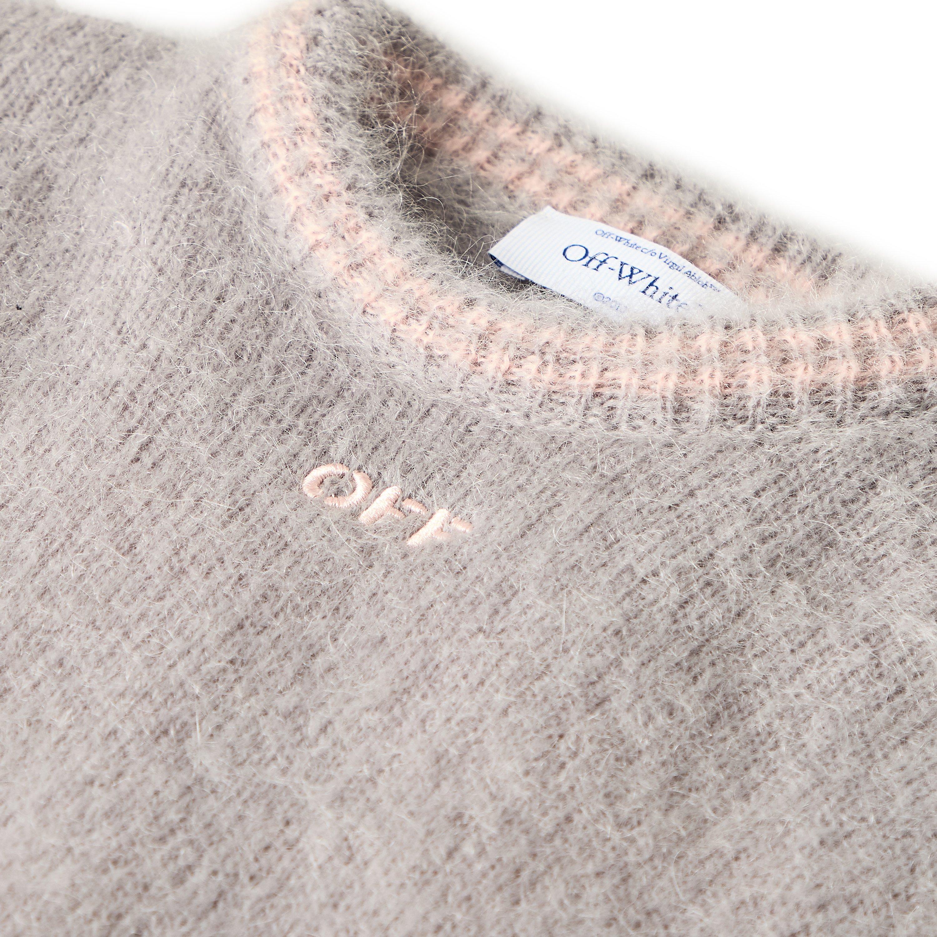 Soft Pink - Off White - Women's Mohair V-Neck Jumper - 3