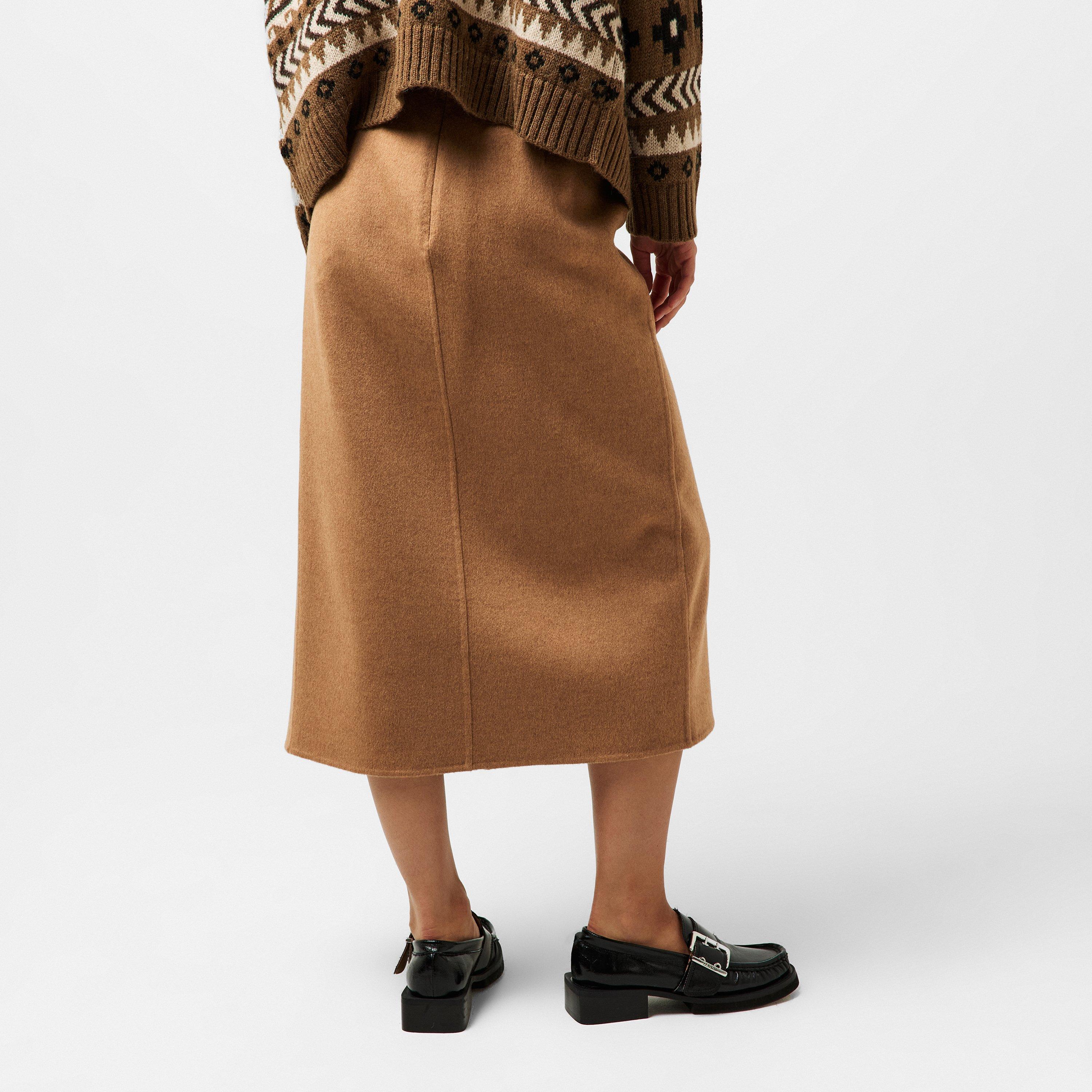 Camel - Max Mara - Women's Curzio Midi Skirt - 4