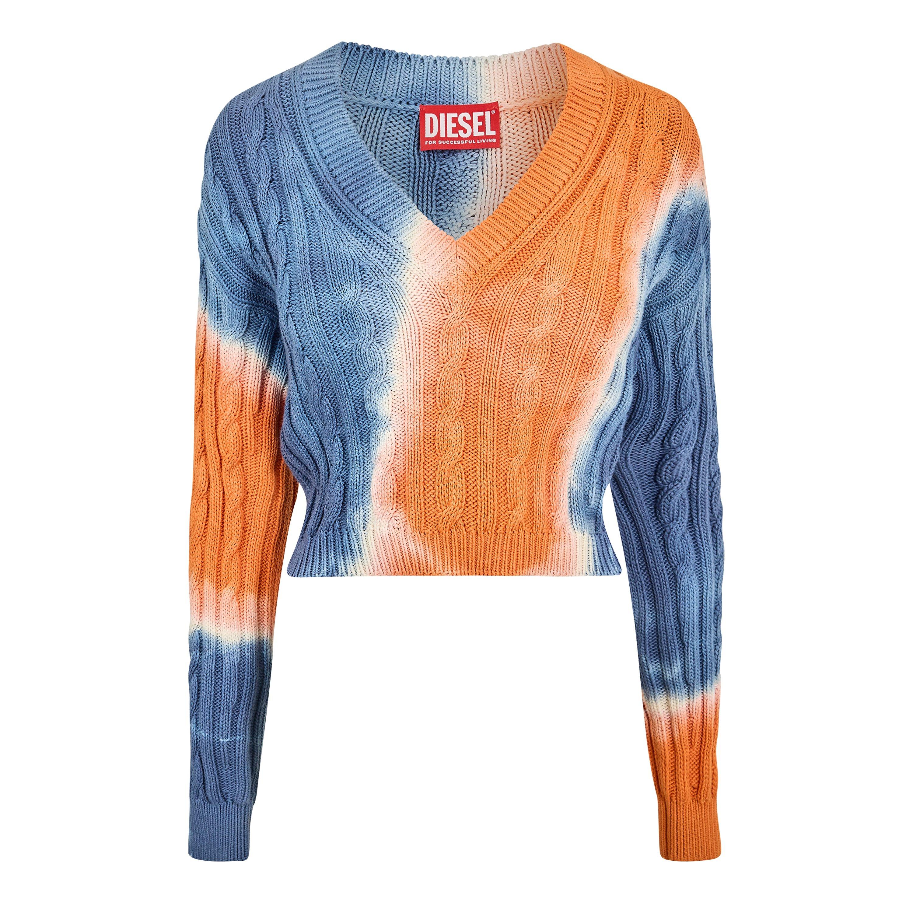 Diesel Women's Janel Maglia Knitted Hoodie - Orange+Blue - 6