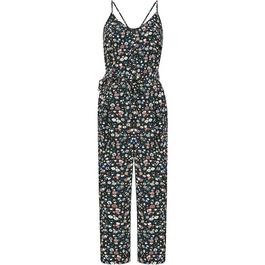 Yumi Yumi Black Ditsy Floral Strap Jumpsuit