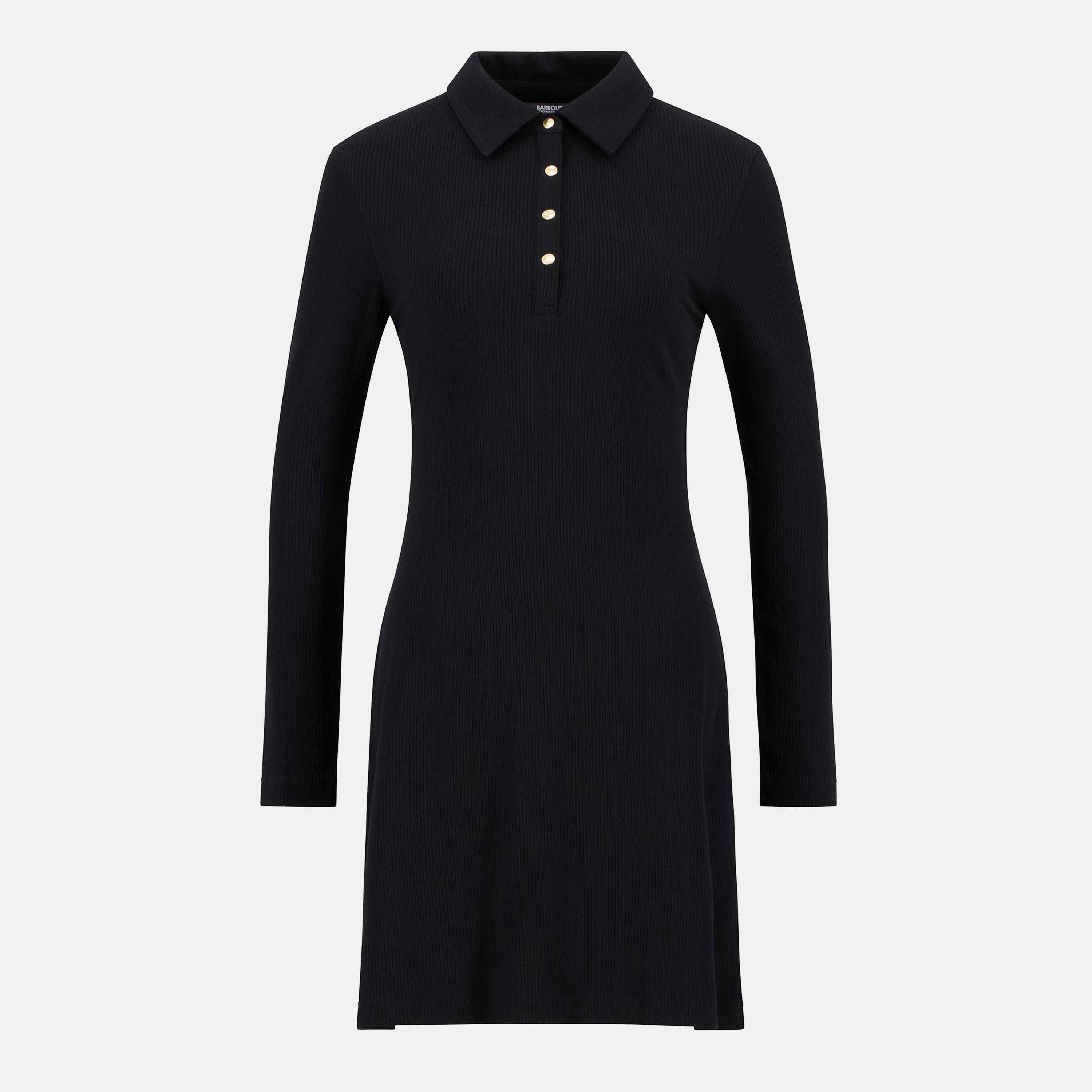 Barbour International Chloe Ribbed Mini Dress - Black - Size 16 (XL)