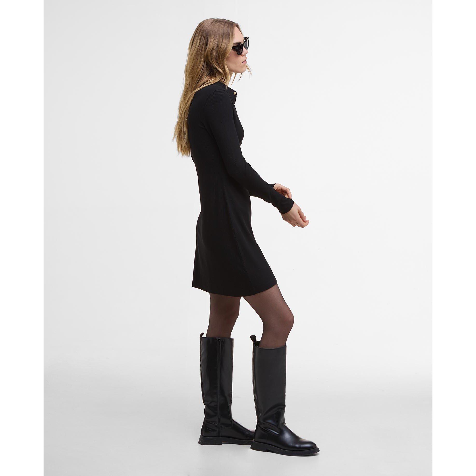 Black - Barbour International - Chloe Ribbed Mini Dress - 7