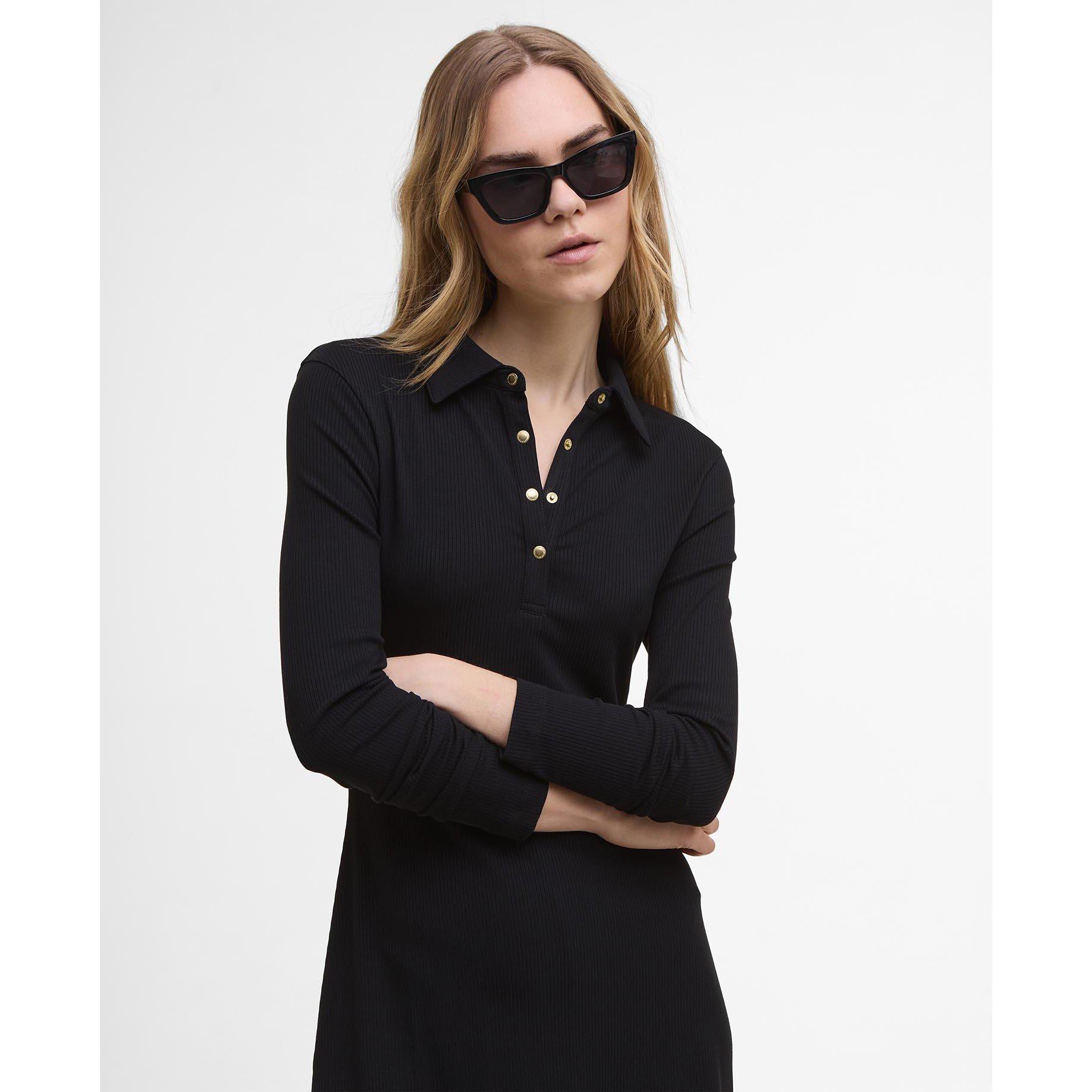 Black - Barbour International - Chloe Ribbed Mini Dress - 4