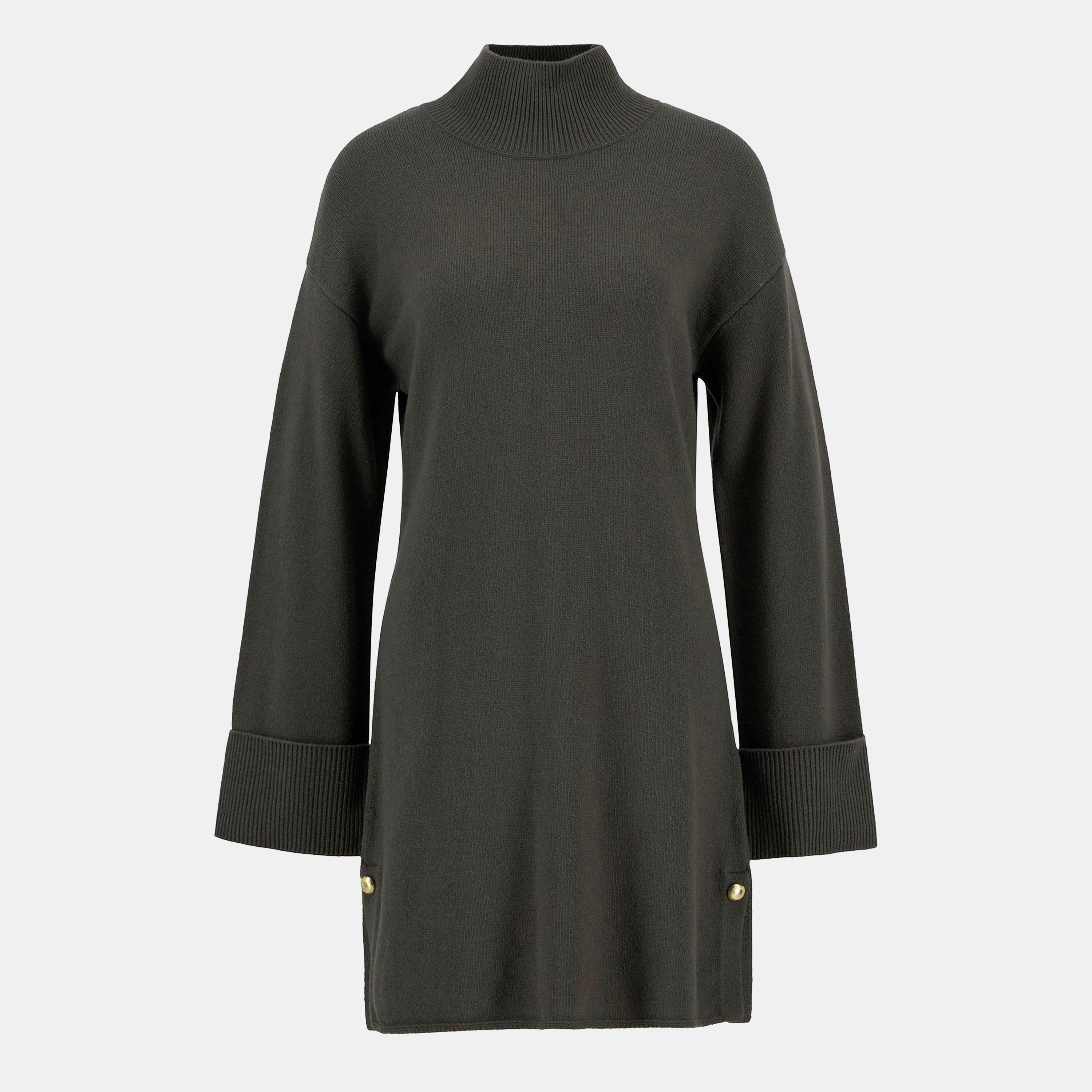 Barbour International Lana Knitted Mini Dress - Dusty Khaki - Size 12 (M)