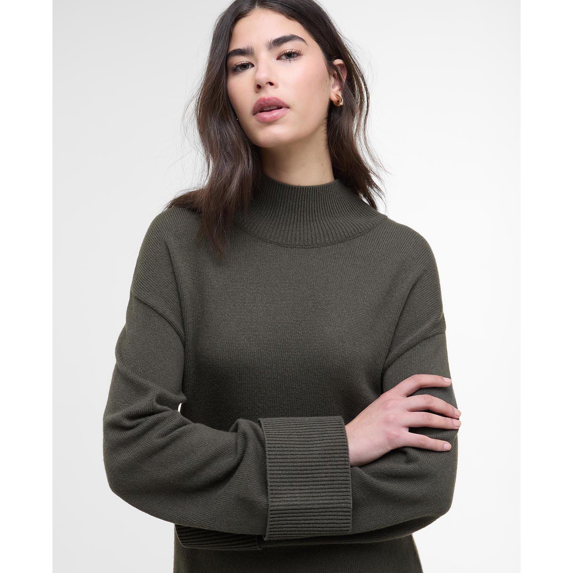 Dusty Khaki - Barbour International - Lana Knitted Mini Dress - 4