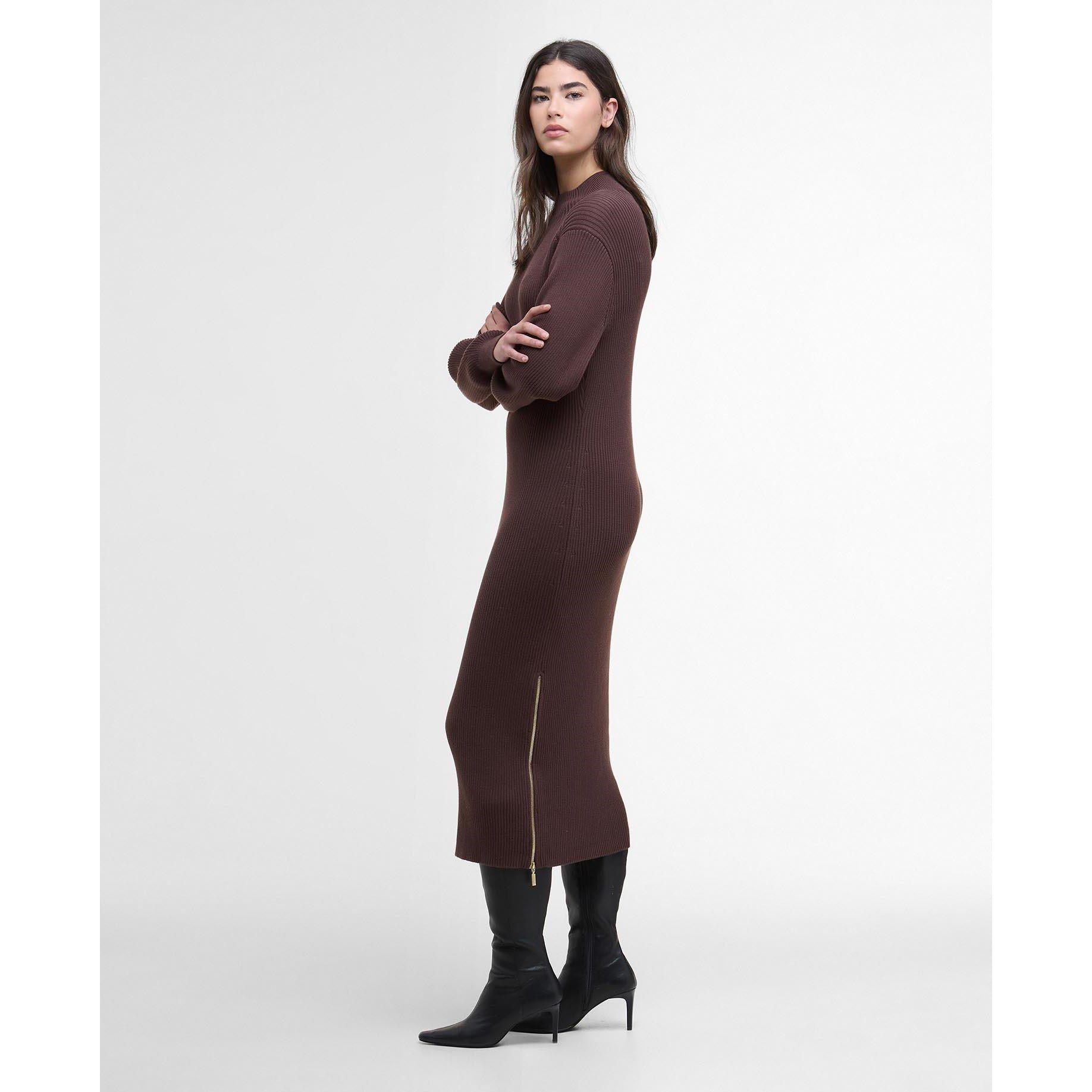 Chocolate - Barbour International - Women's B.Intense Kaia Knitted Jumper Dress - 6