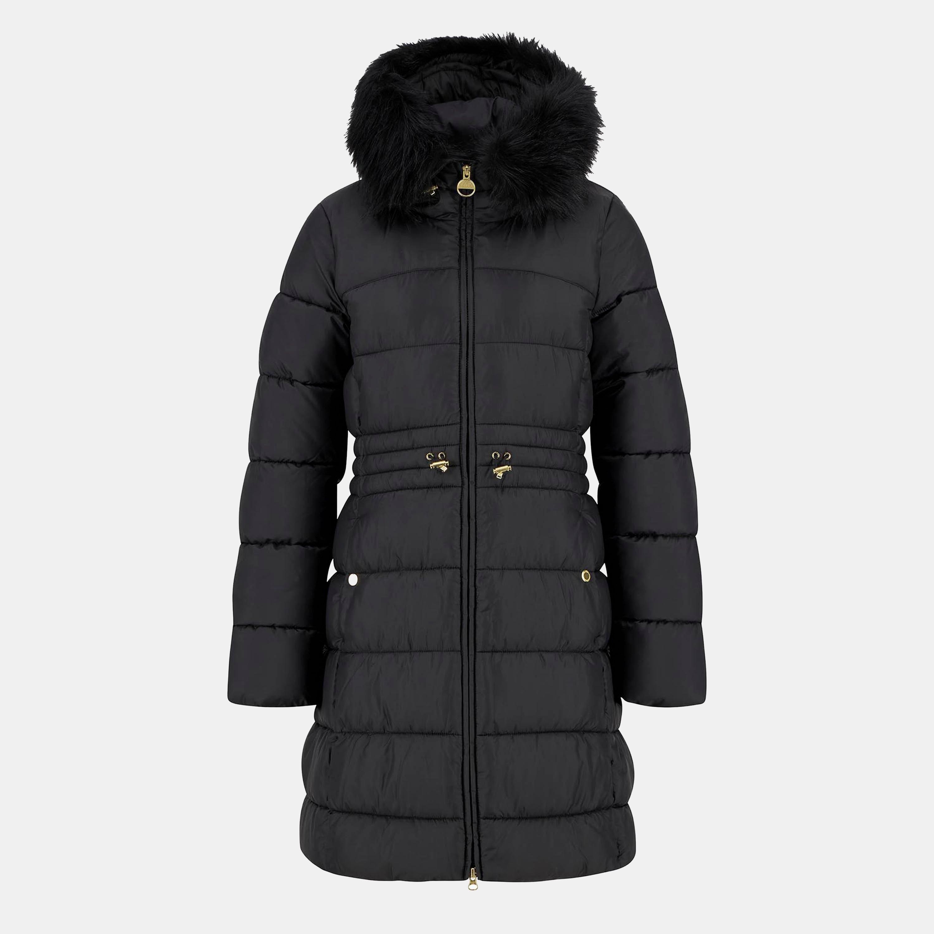 Black - Barbour International - Women's Anastasia Detachable Hood Slim Fit Medium Puffer Jacket - 1