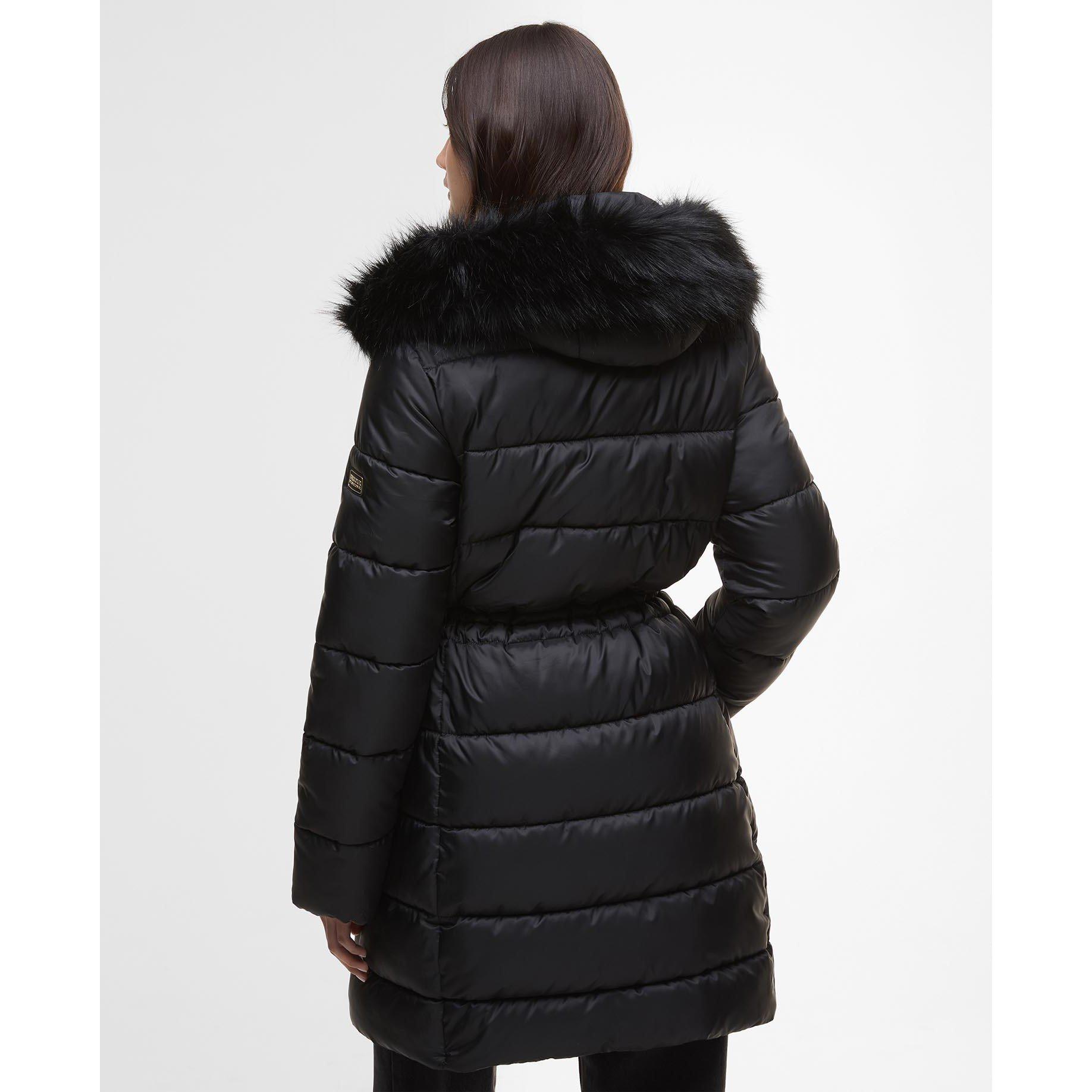 Black - Barbour International - Women's Anastasia Detachable Hood Slim Fit Medium Puffer Jacket - 3