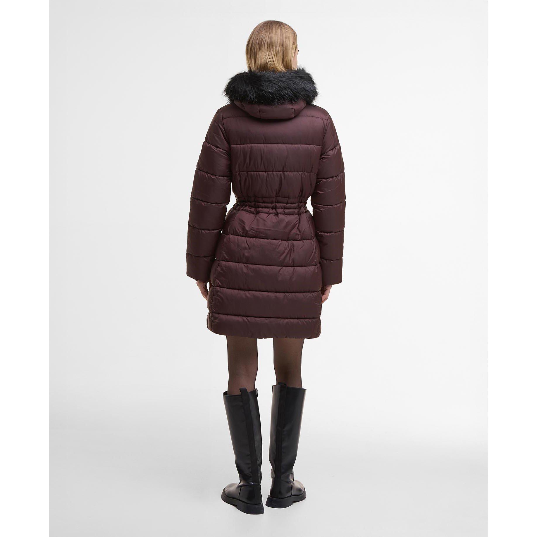 Red Velvet - Barbour International - Women's Anastasia Detachable Hood Slim Fit Medium Puffer Jacket - 3