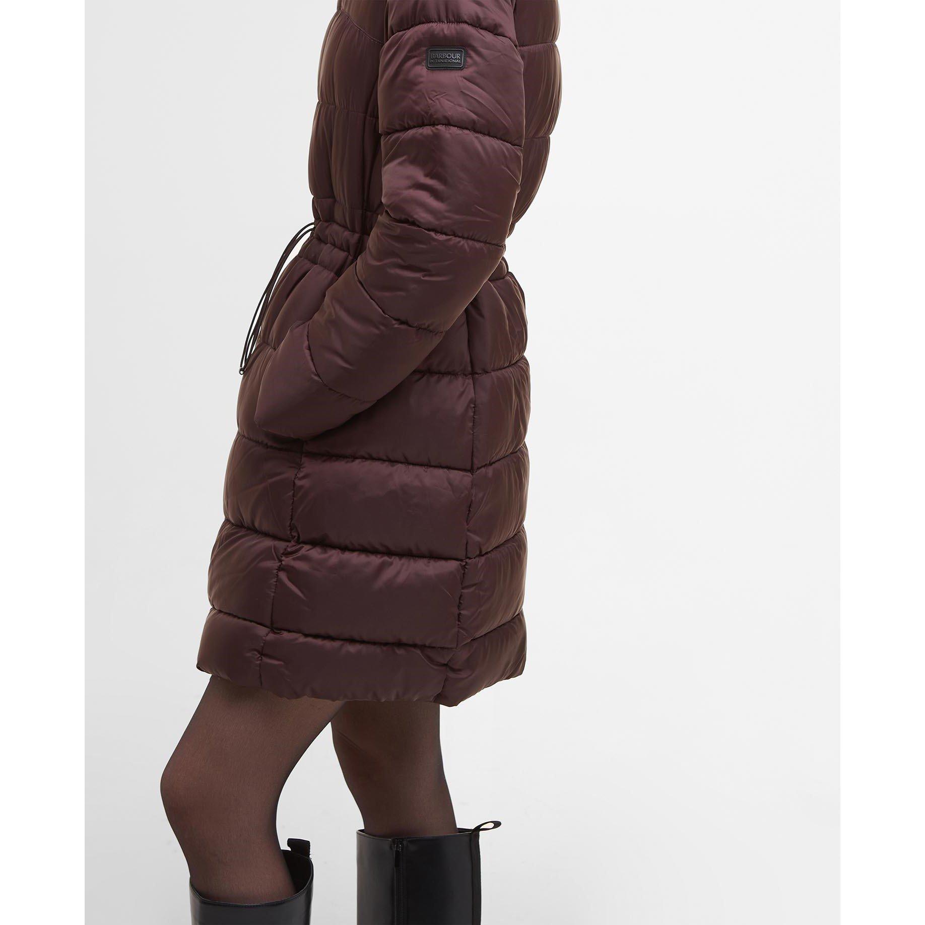 Red Velvet - Barbour International - Women's Anastasia Detachable Hood Slim Fit Medium Puffer Jacket - 6