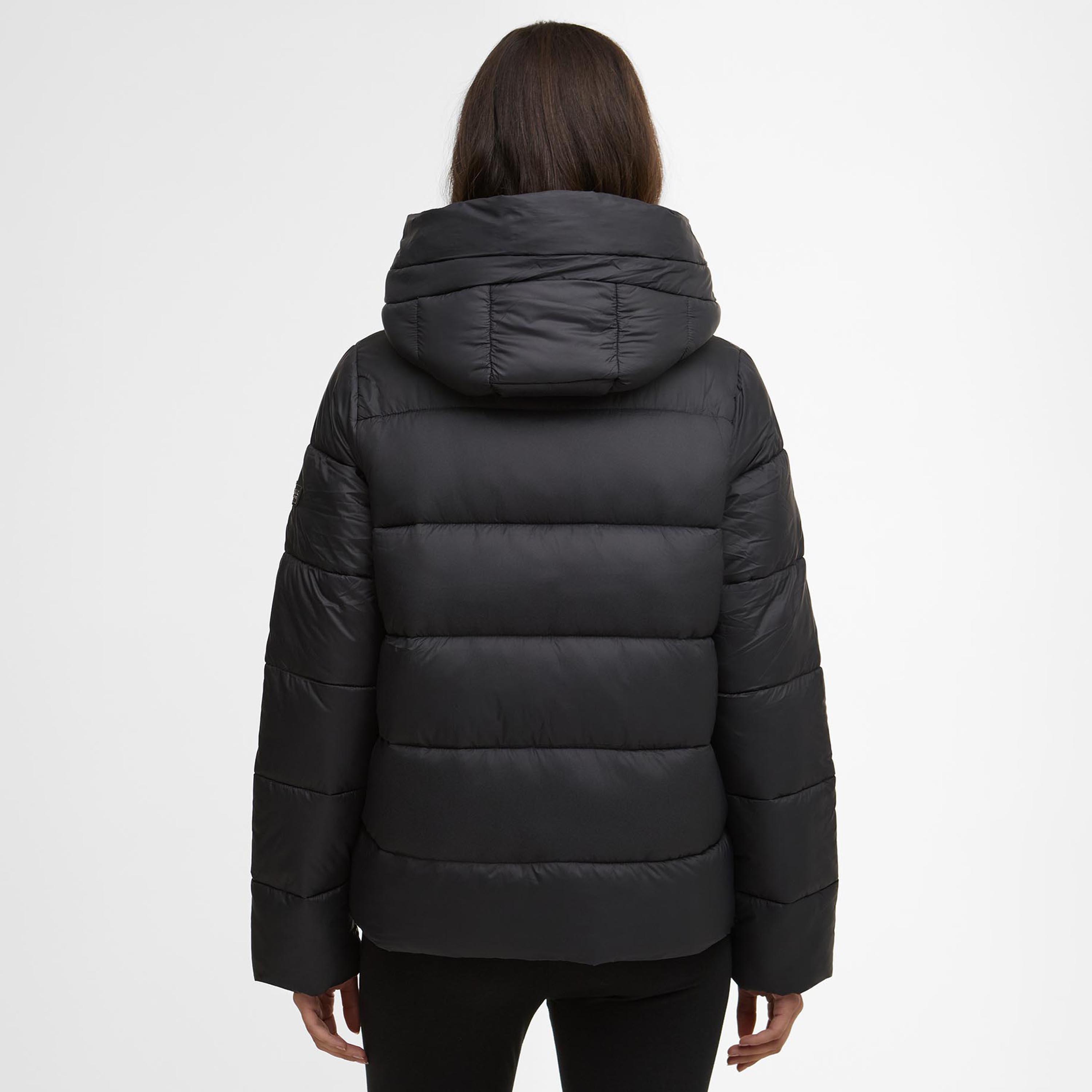Black - Barbour International - Women's Olivios Hooded Long Sleeve Full Zip Short Puffer Jacket - 3