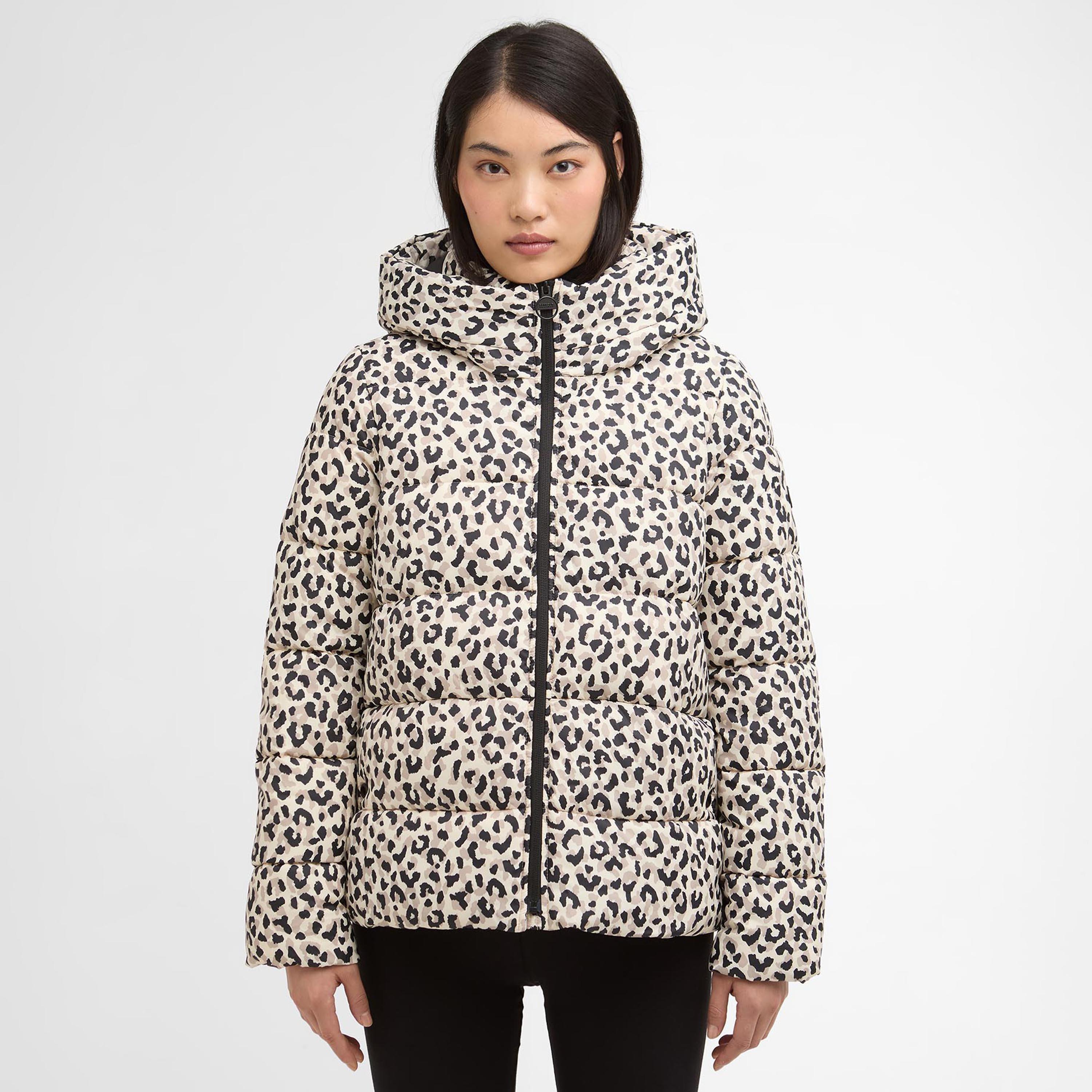 Jasmine Leopard - Barbour International - Women's Olivios Hooded Long Sleeve Full Zip Short Puffer Jacket - 2