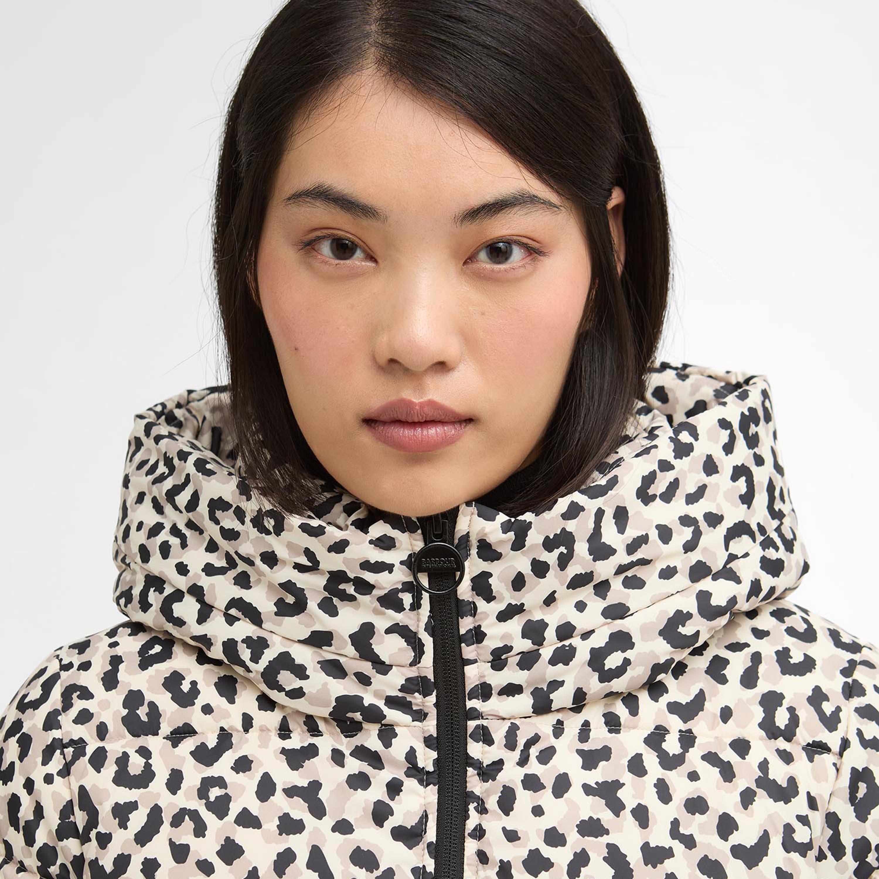 Jasmine Leopard - Barbour International - Women's Olivios Hooded Long Sleeve Full Zip Short Puffer Jacket - 4