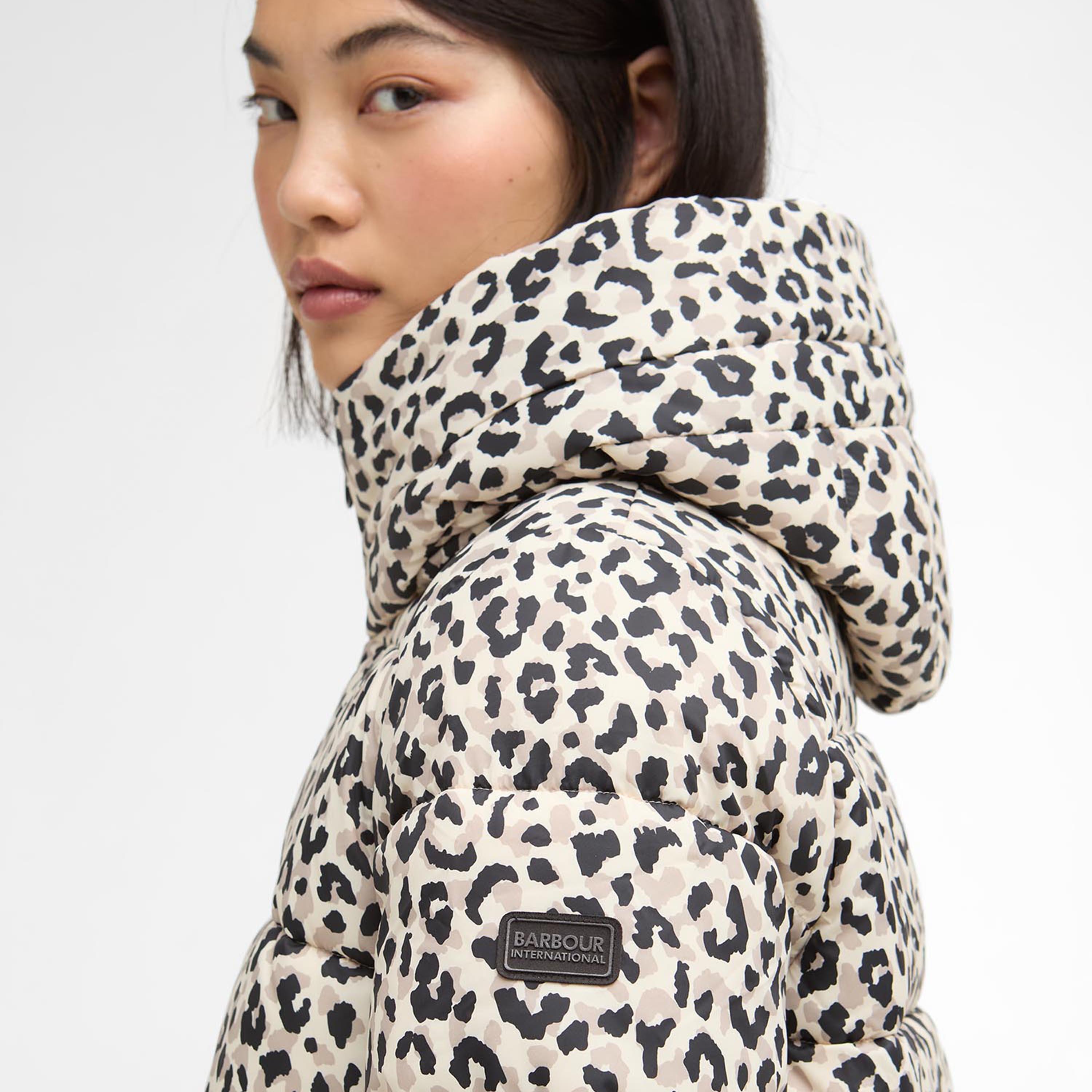 Jasmine Leopard - Barbour International - Women's Olivios Hooded Long Sleeve Full Zip Short Puffer Jacket - 5