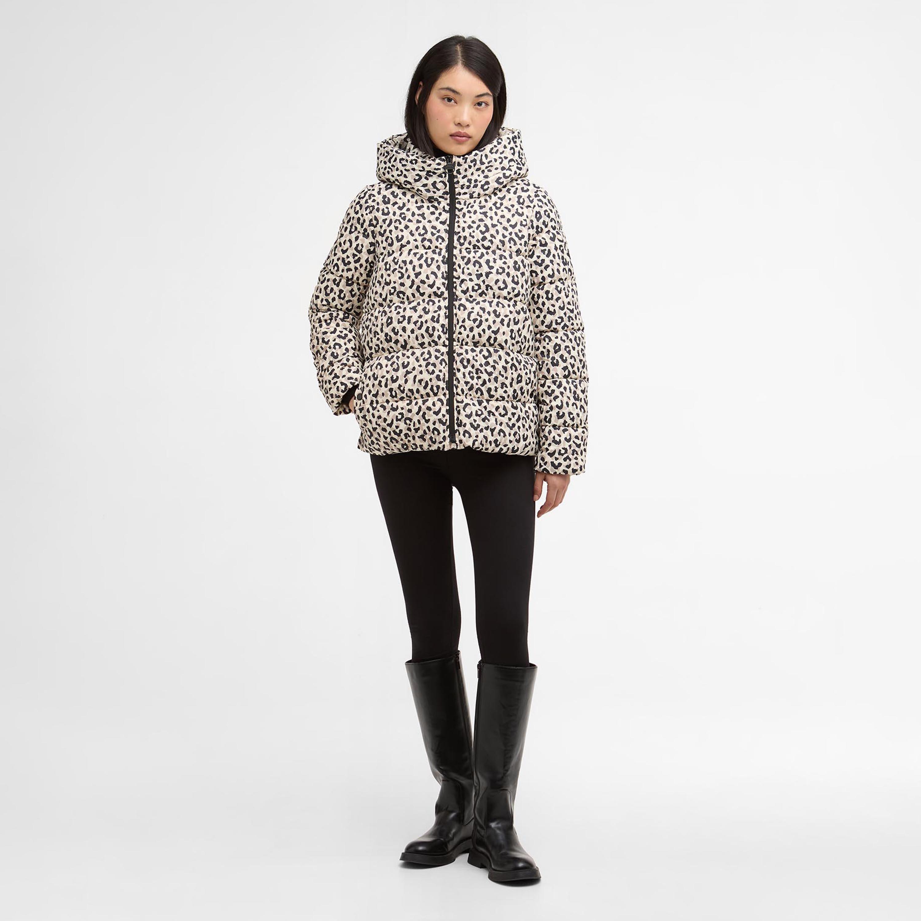 Jasmine Leopard - Barbour International - Women's Olivios Hooded Long Sleeve Full Zip Short Puffer Jacket - 7