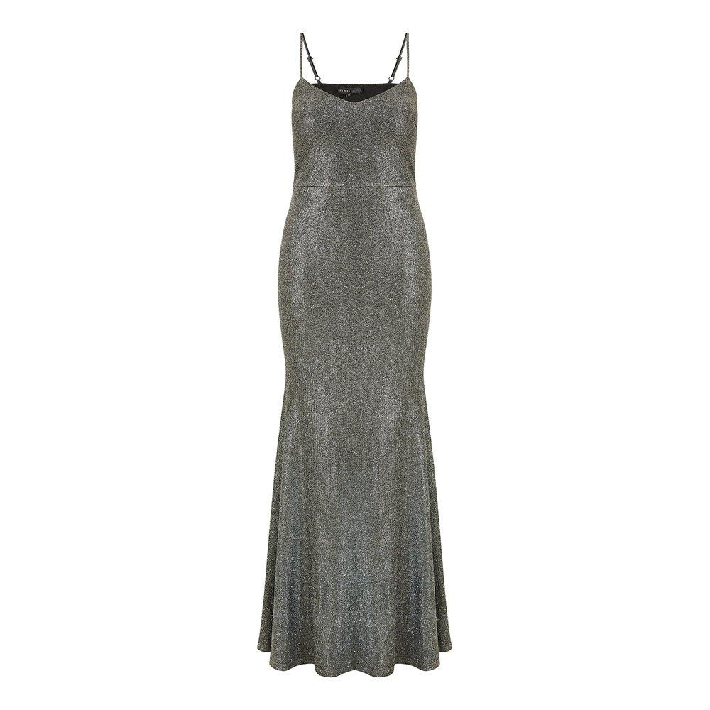Black - Mela London - Women's Black Fitted Strappy Maxi Dress - 1