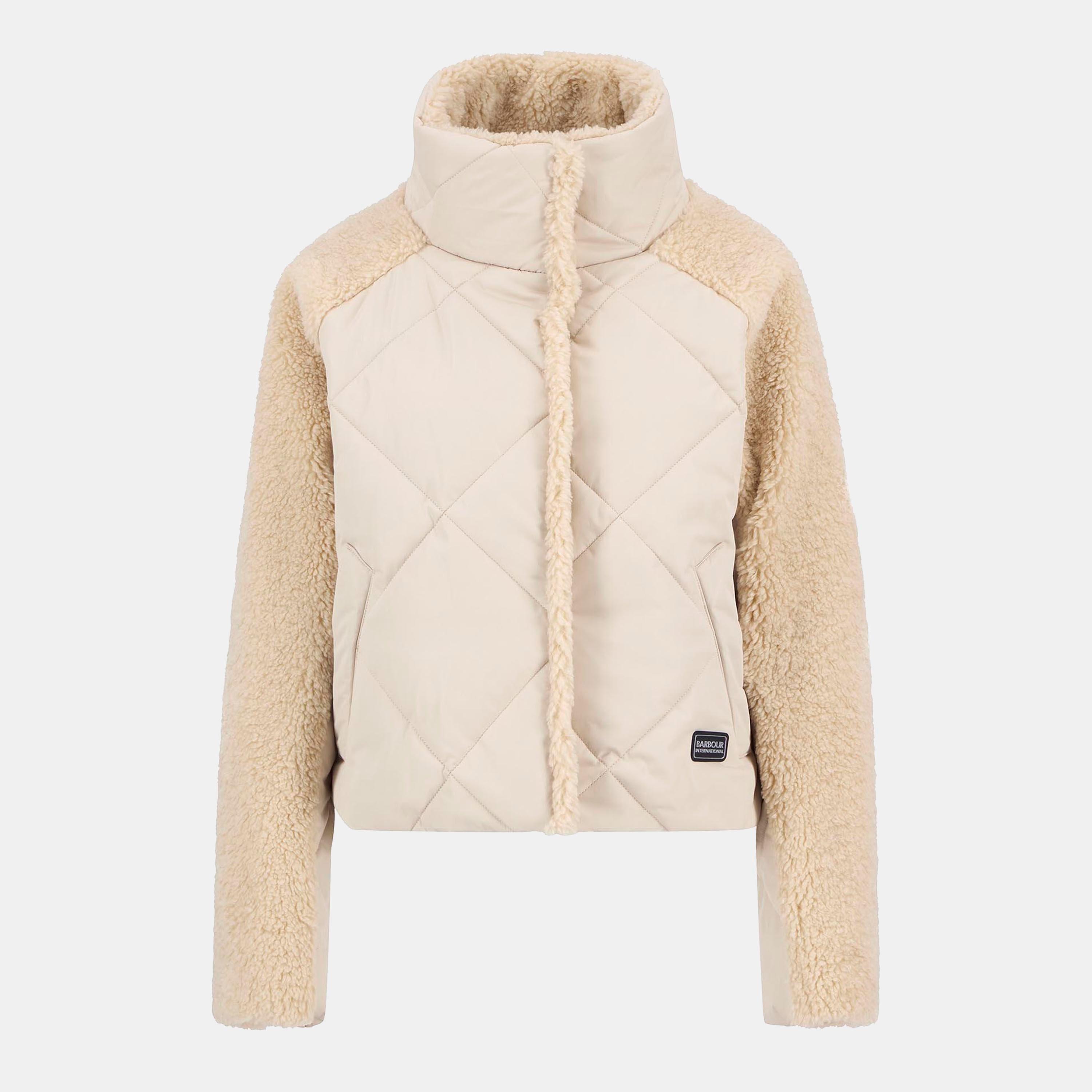 Jasmine - Barbour International - Women's Osaka Quilted Funnel Neck Long Sleeve Sherpa Jacket - 1