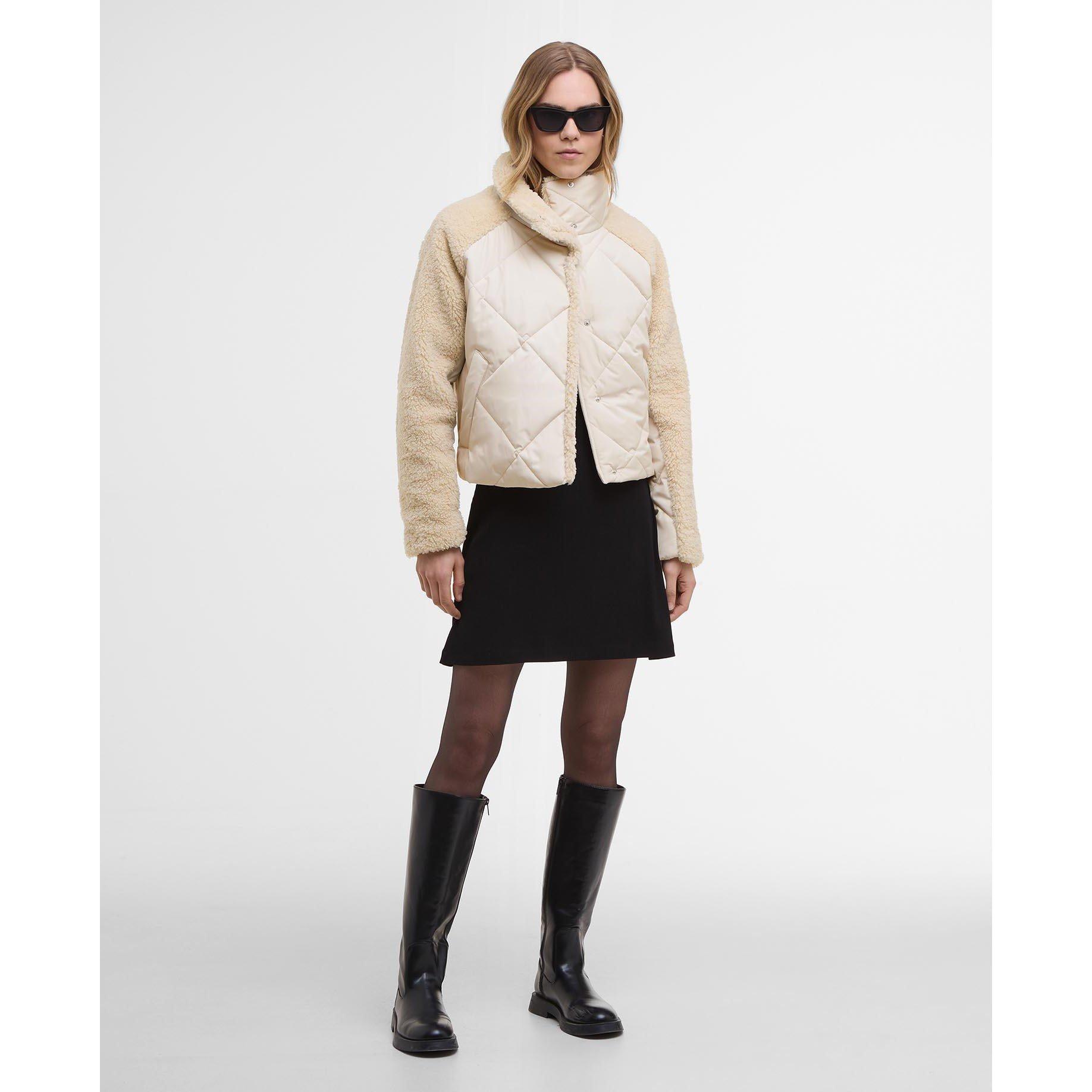 Jasmine - Barbour International - Women's Osaka Quilted Funnel Neck Long Sleeve Sherpa Jacket - 6