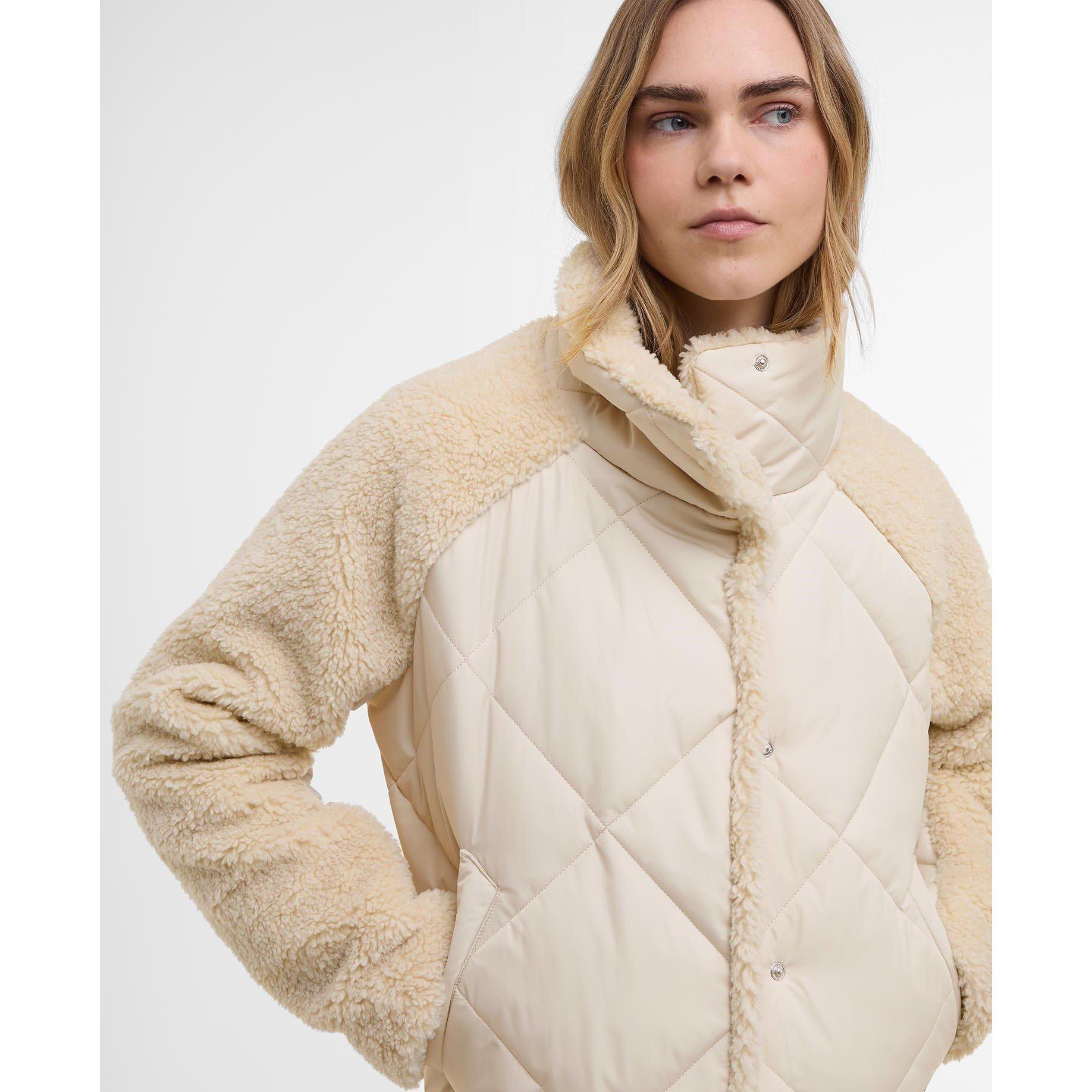 Jasmine - Barbour International - Women's Osaka Quilted Funnel Neck Long Sleeve Sherpa Jacket - 4