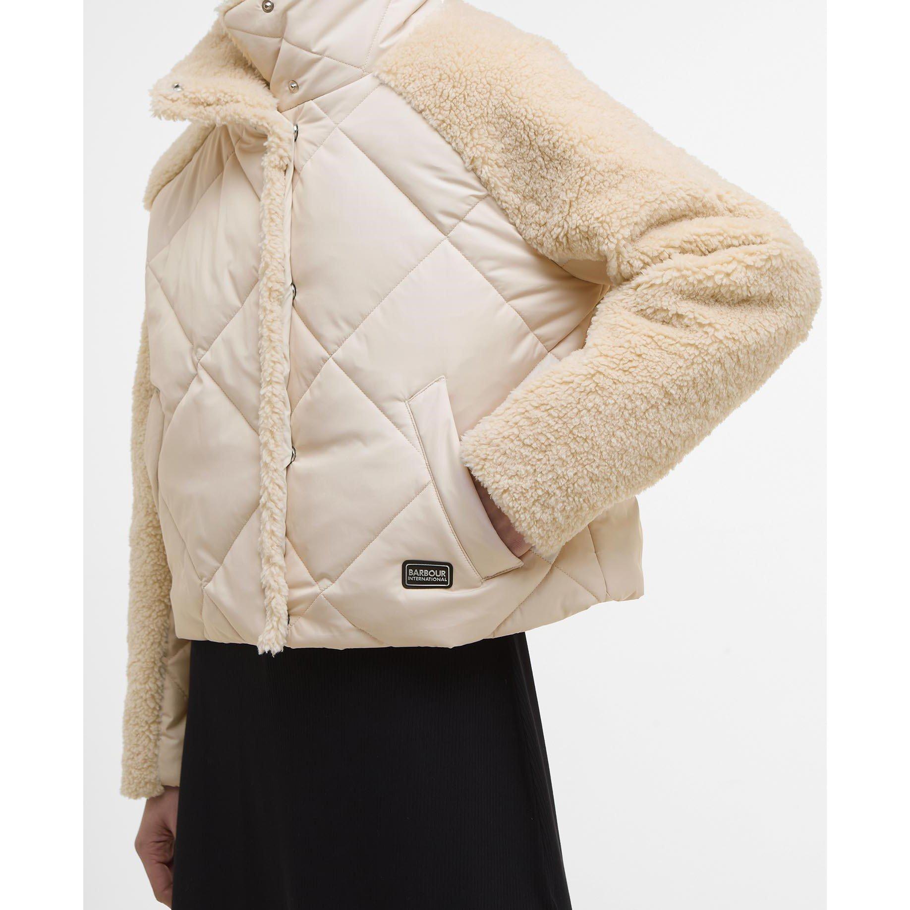 Jasmine - Barbour International - Women's Osaka Quilted Funnel Neck Long Sleeve Sherpa Jacket - 5