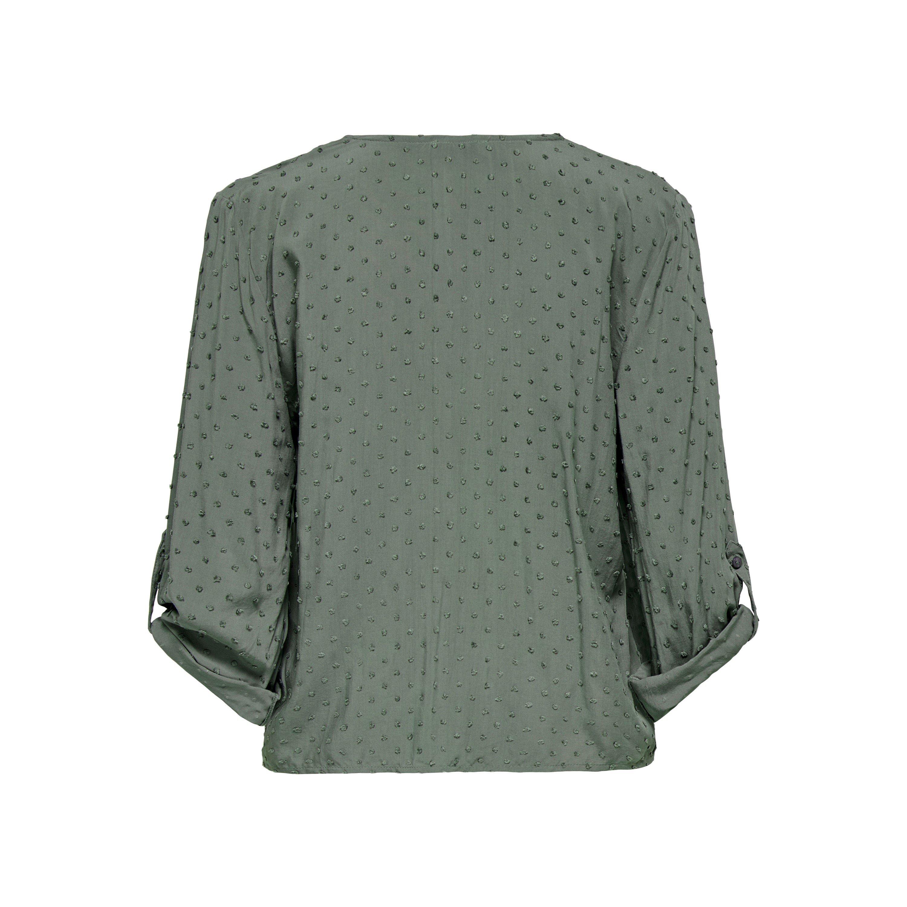 Castor Gray - Only - Long Sleeve Plain Shirt - 7