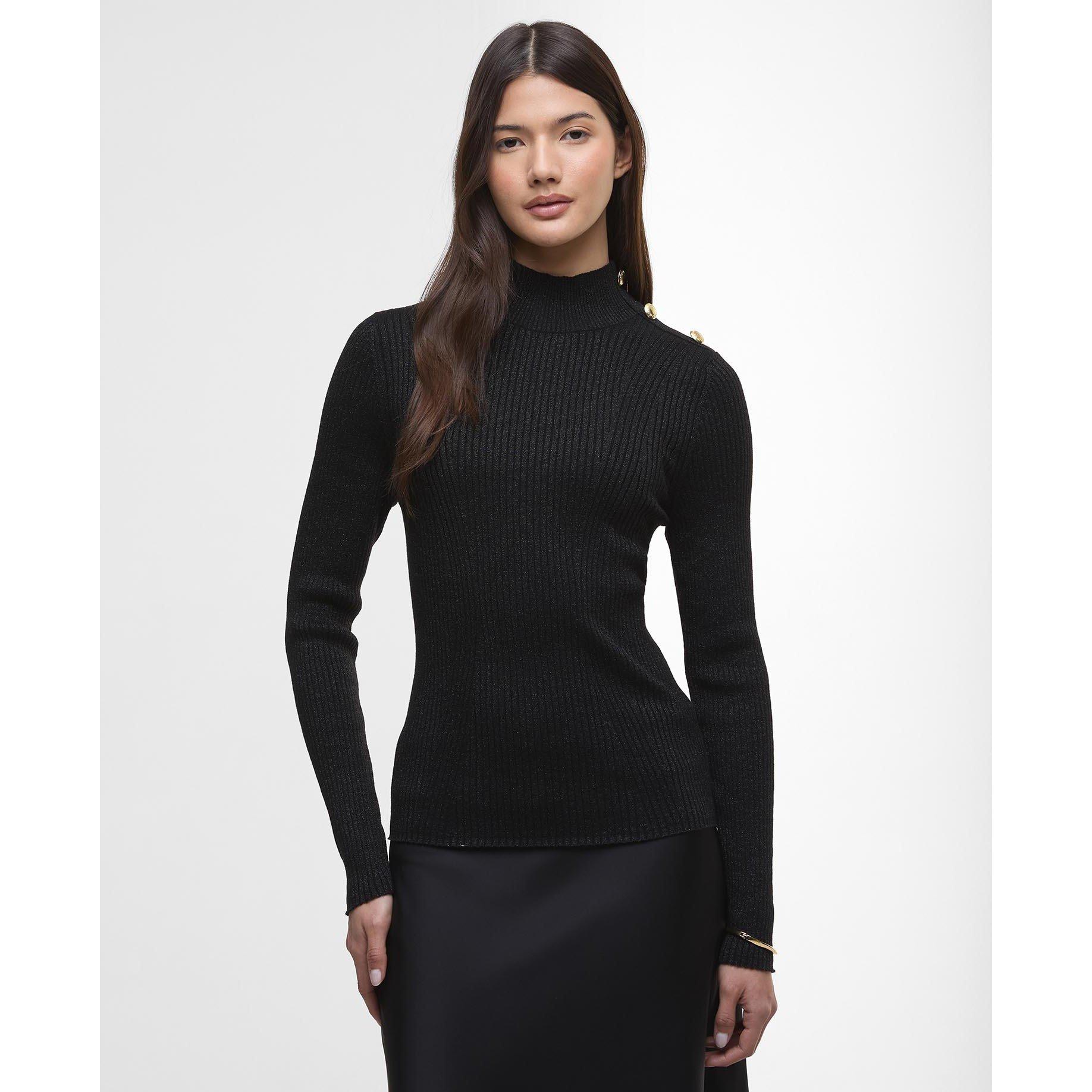 Black - Barbour International - Stella Ribbed Jumper - 2