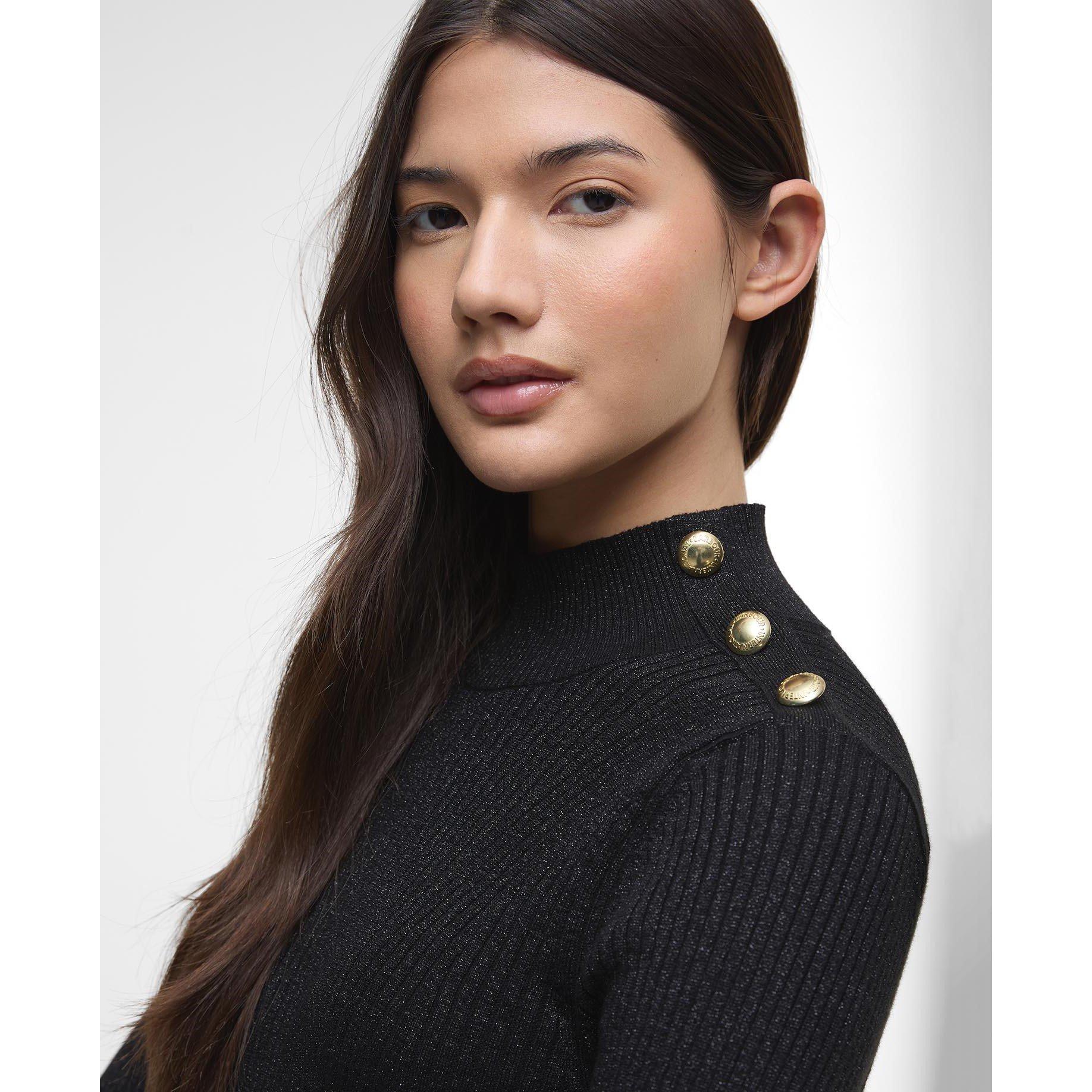 Black - Barbour International - Stella Ribbed Jumper - 4