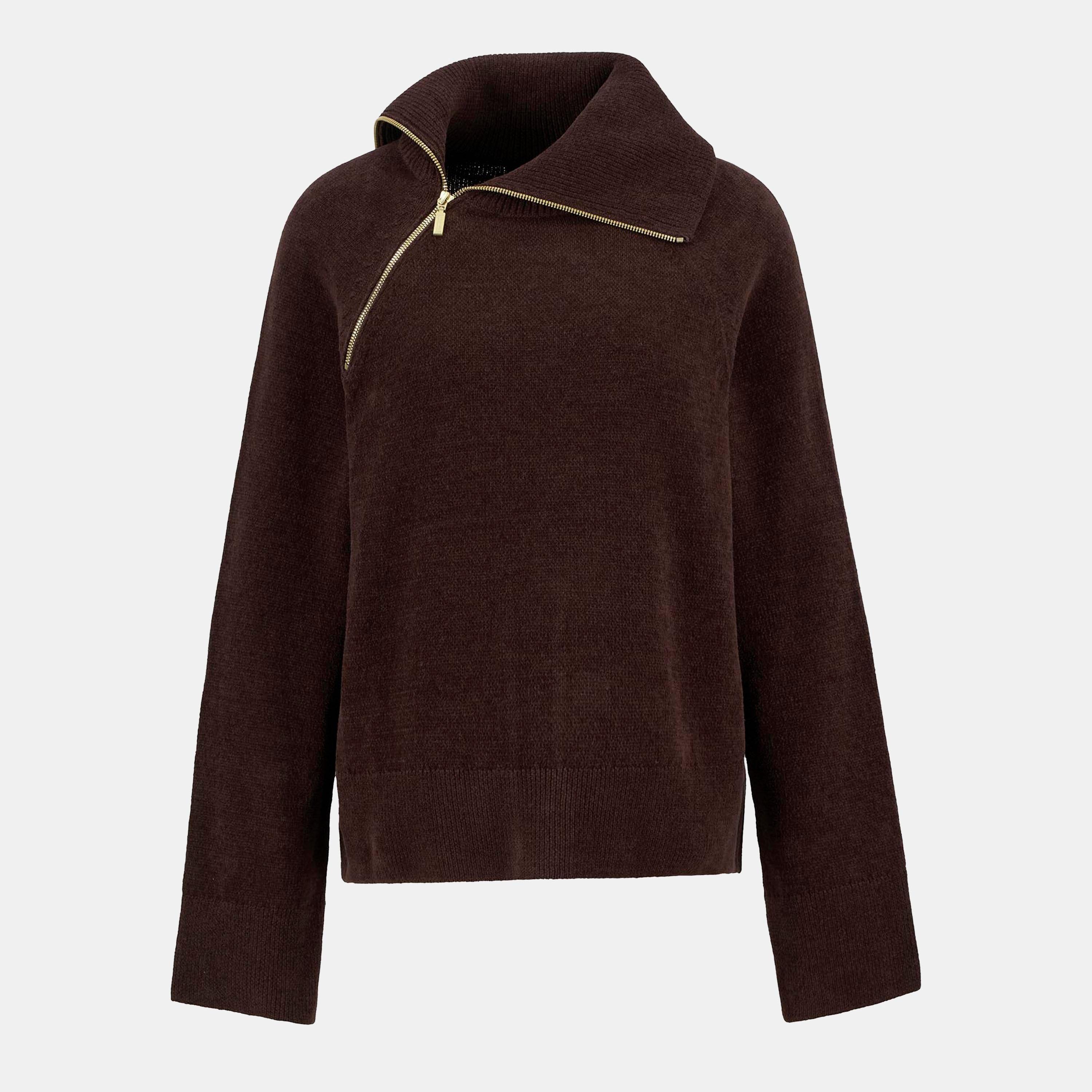 Barbour International Saskia Funnel-Neck Jumper - Chocolate - Size 12 (M)