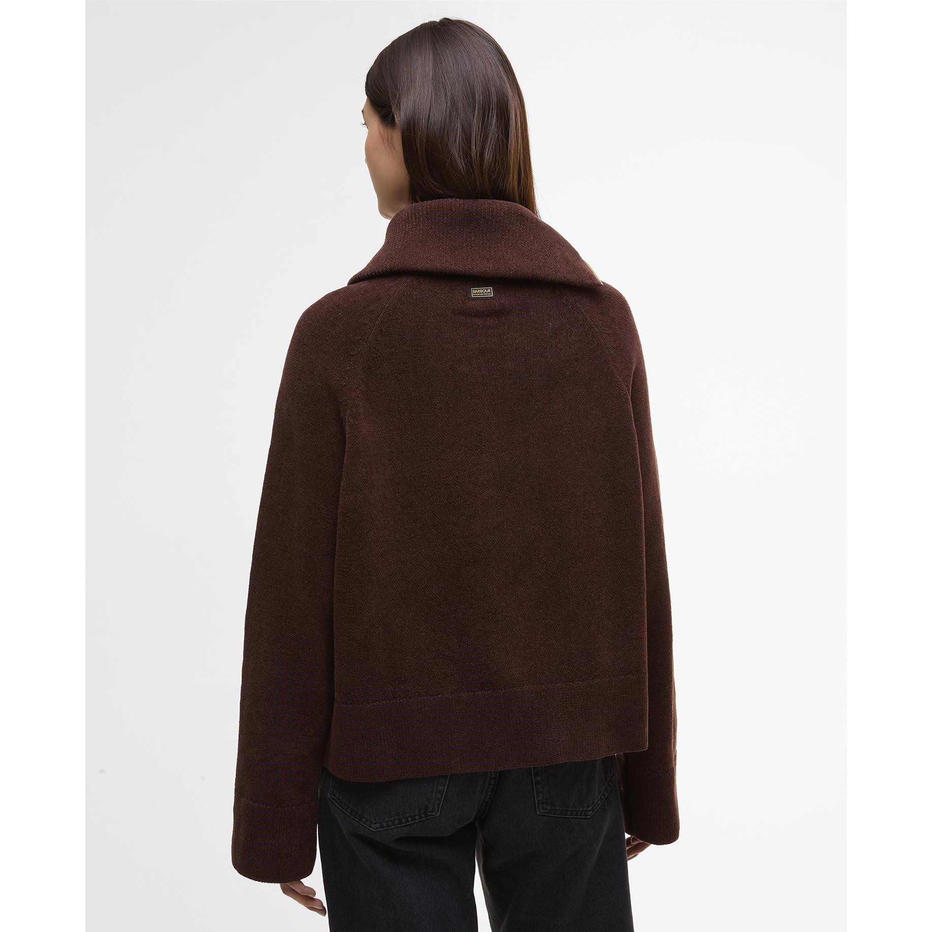 Chocolate - Barbour International - Saskia Funnel-Neck Jumper - 3