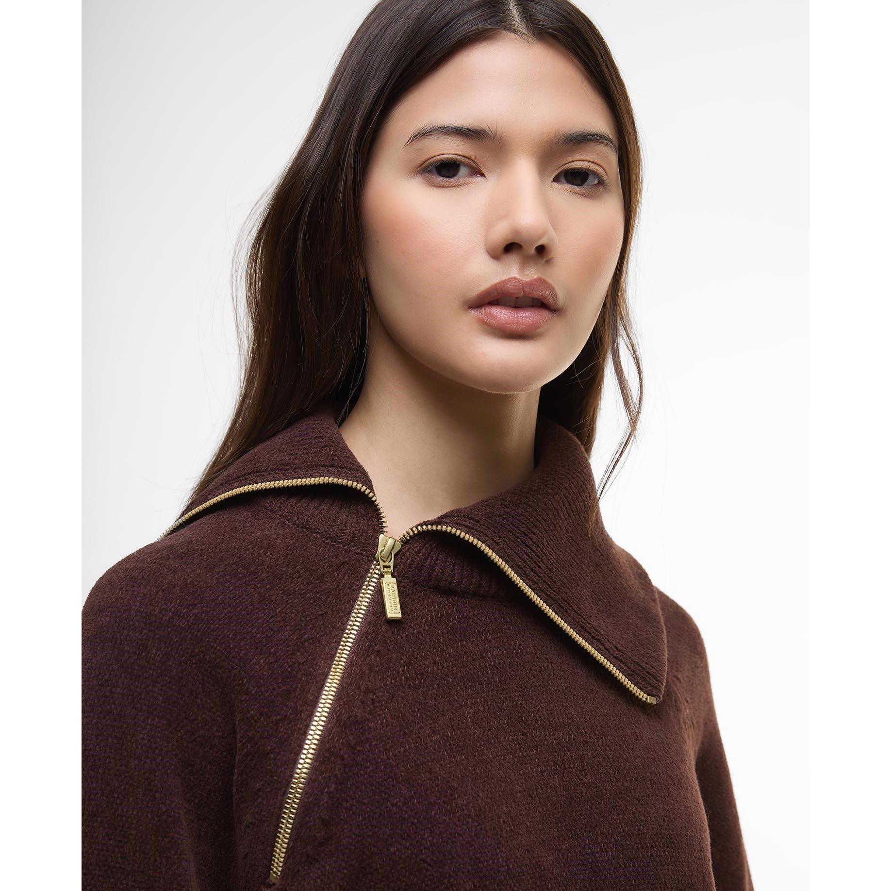 Chocolate - Barbour International - Saskia Funnel-Neck Jumper - 4