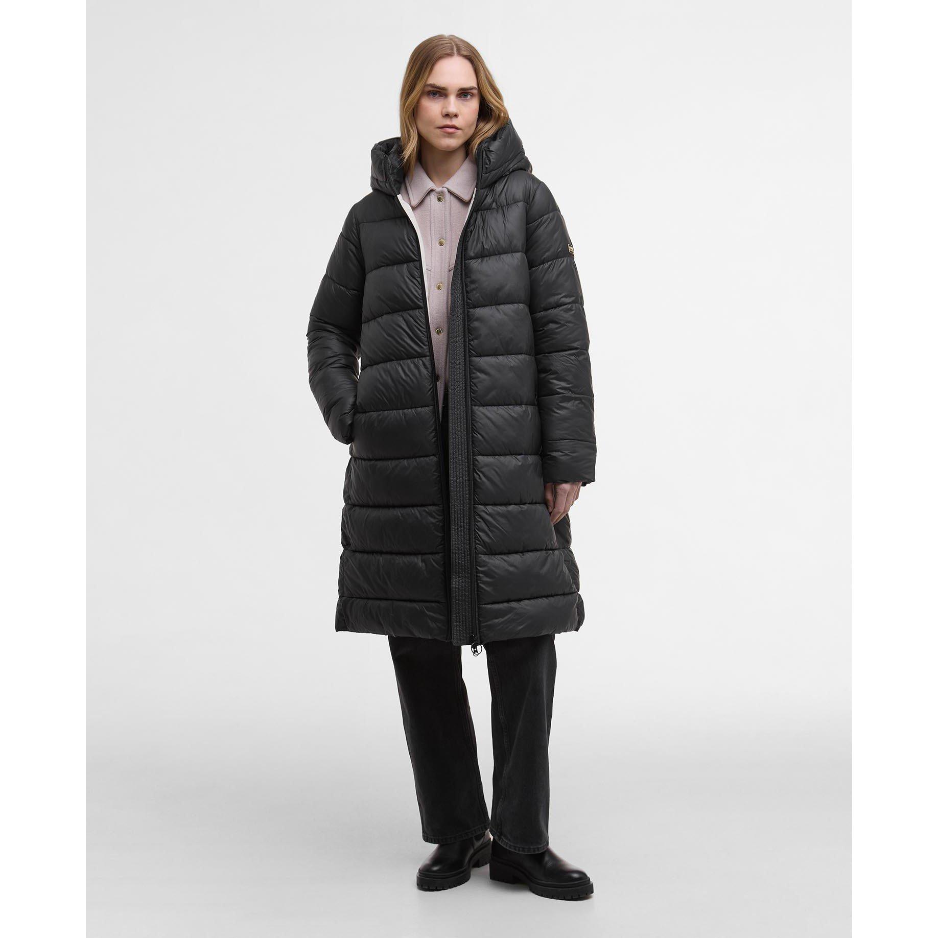 BARBOUR 여성 올리비오스 경량 후드 롱 패딩 자켓