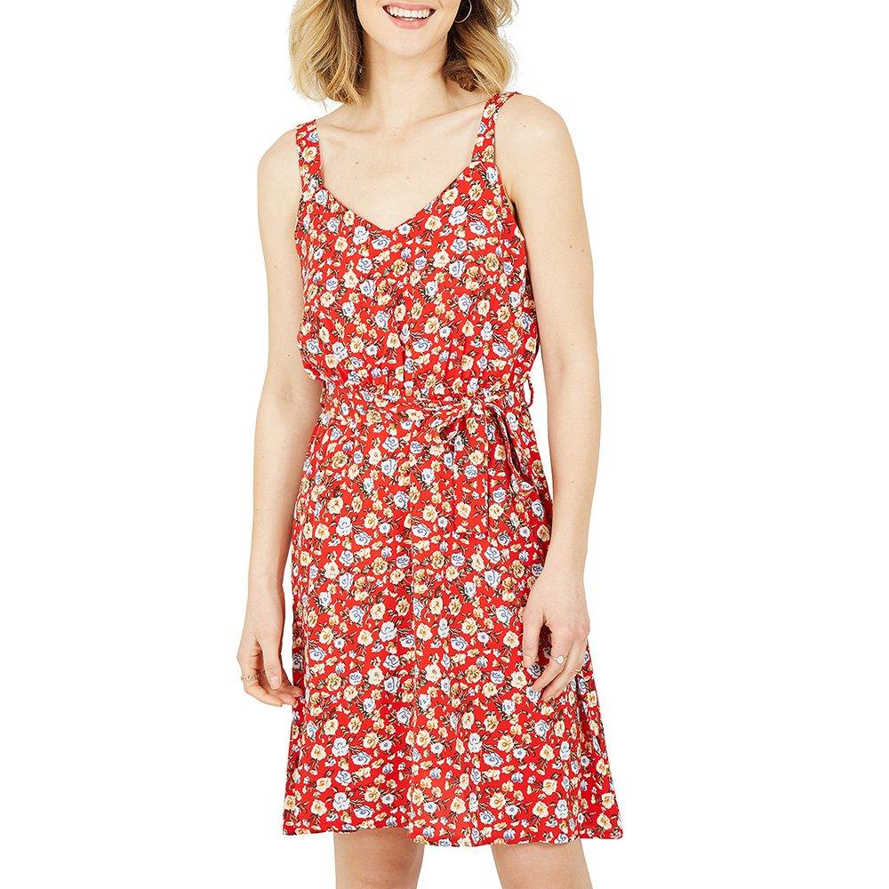 Red - Mela London - Women's Red Floral Ditsy Wrap Dress - 3