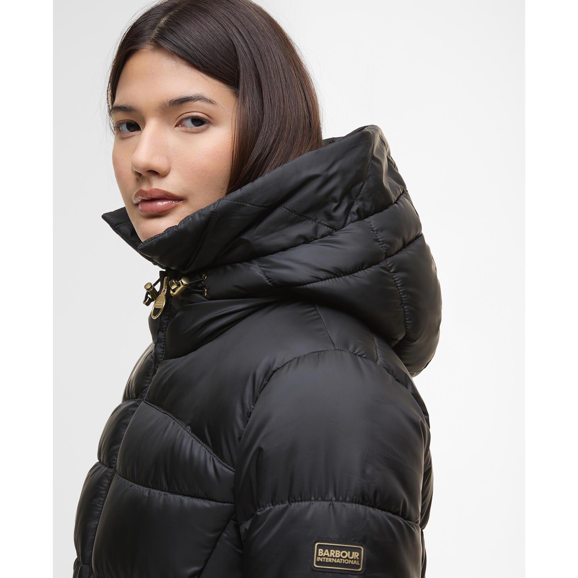 Black - Barbour International - Women's Cher Detachable Hood Long Sleeve Medium Puffer Jacket - 4