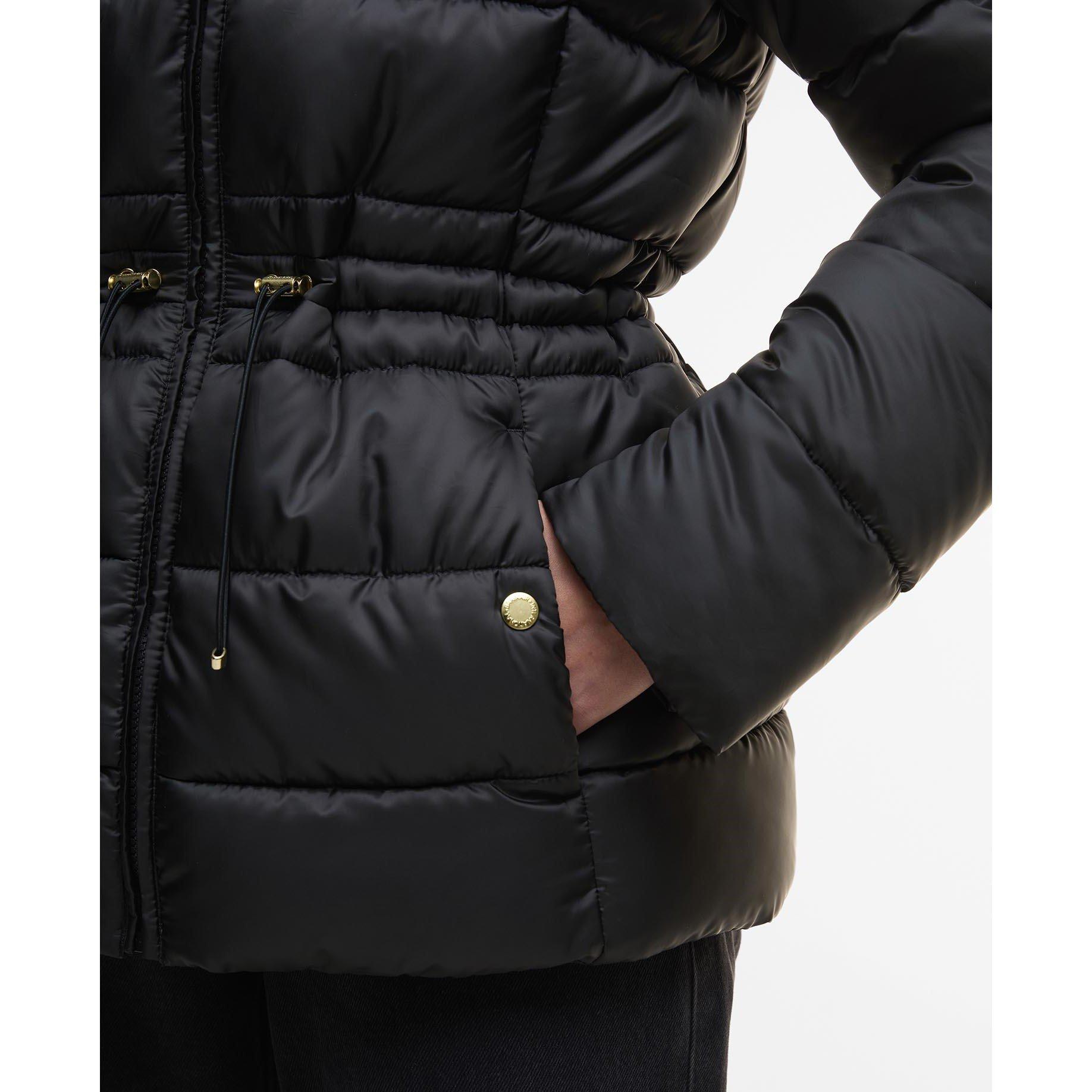 Black - Barbour International - Women's Cher Detachable Hood Long Sleeve Medium Puffer Jacket - 8