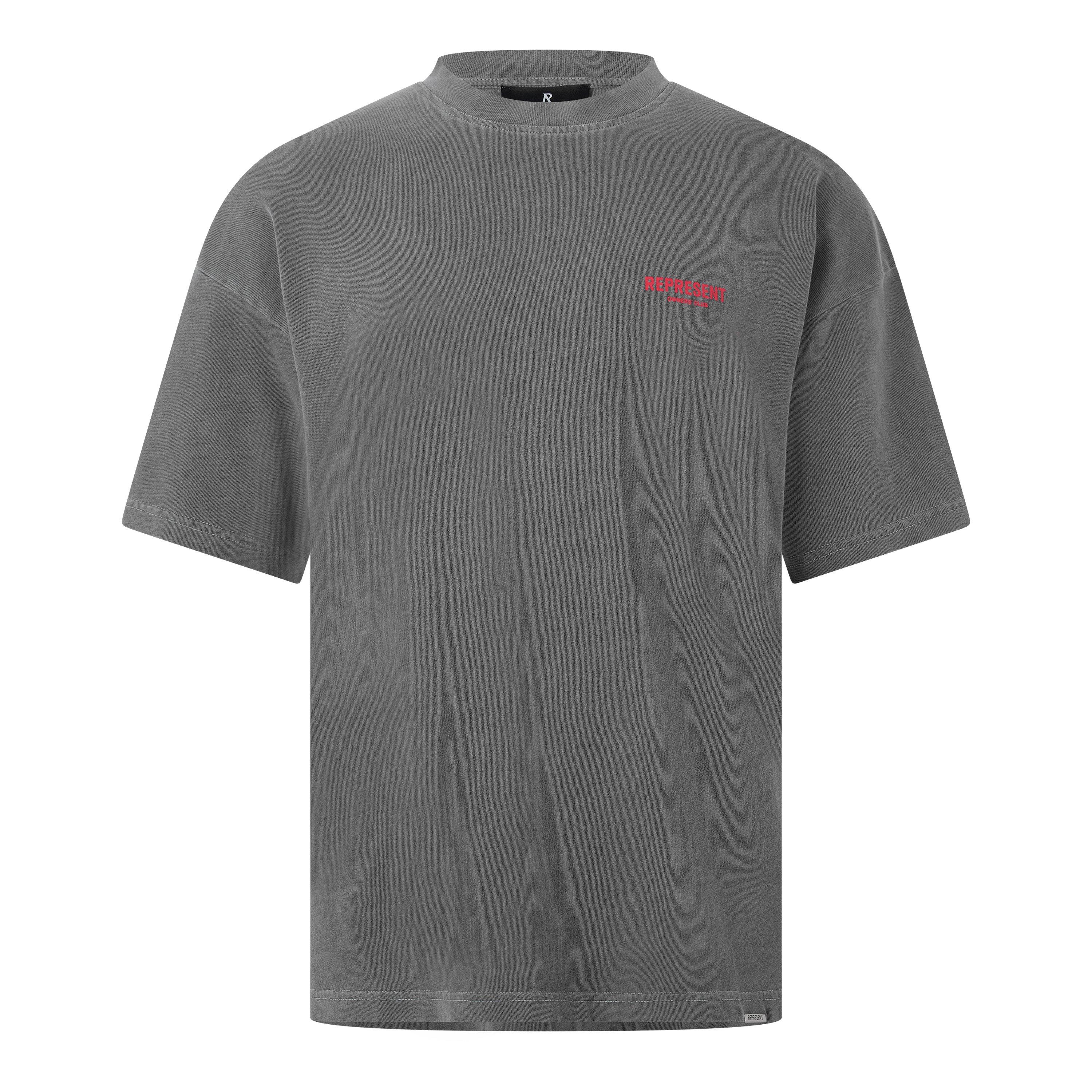 Represent Men's Owners Club Oversized Fit T-Shirt - Washed Blck/Red - S