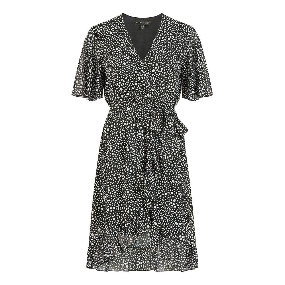 Black - Mela London - Women's Frill Wrap Dress - 1