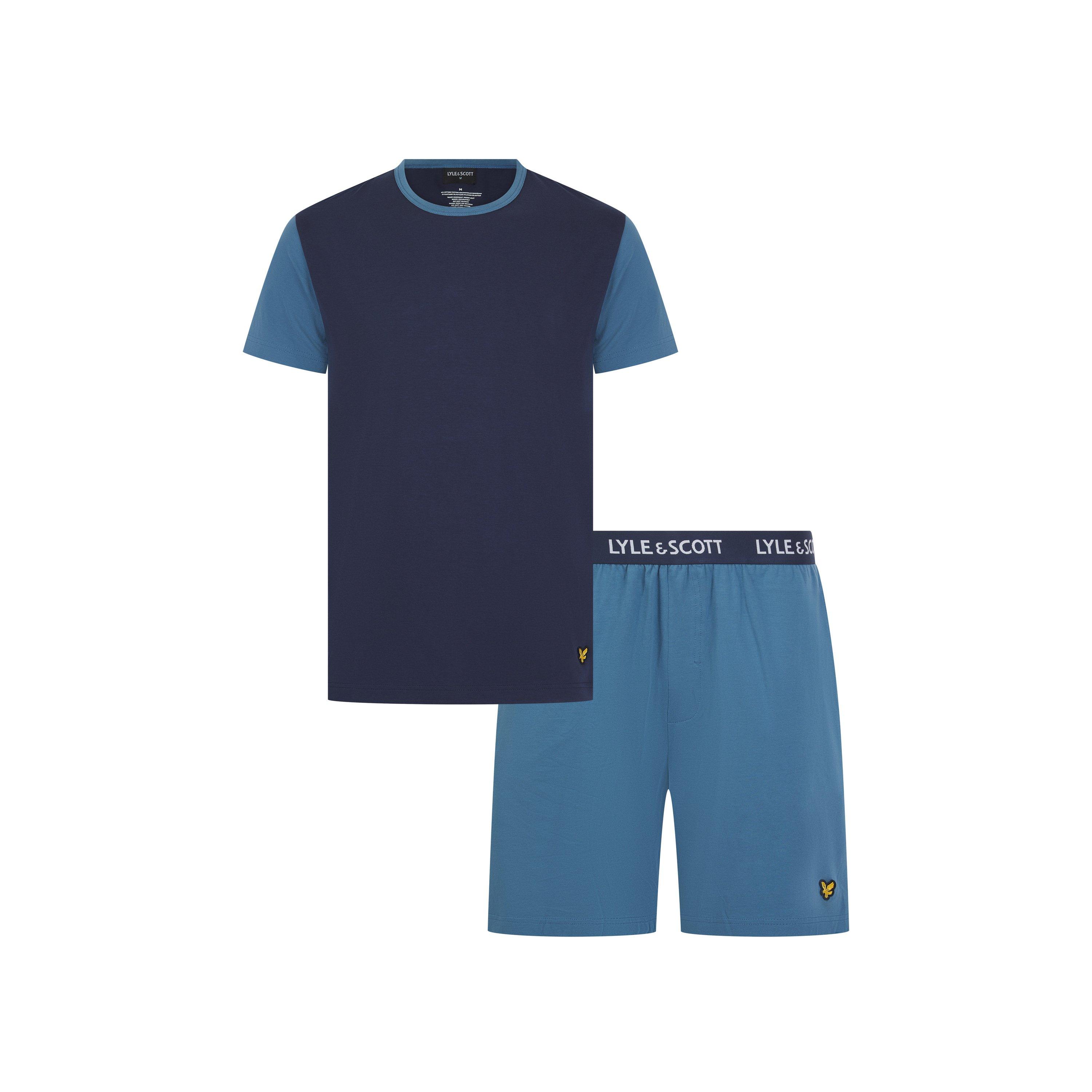 Lyle And Scott Men's Short Sleeve Pyjama Set - Peacoat/Blue - L