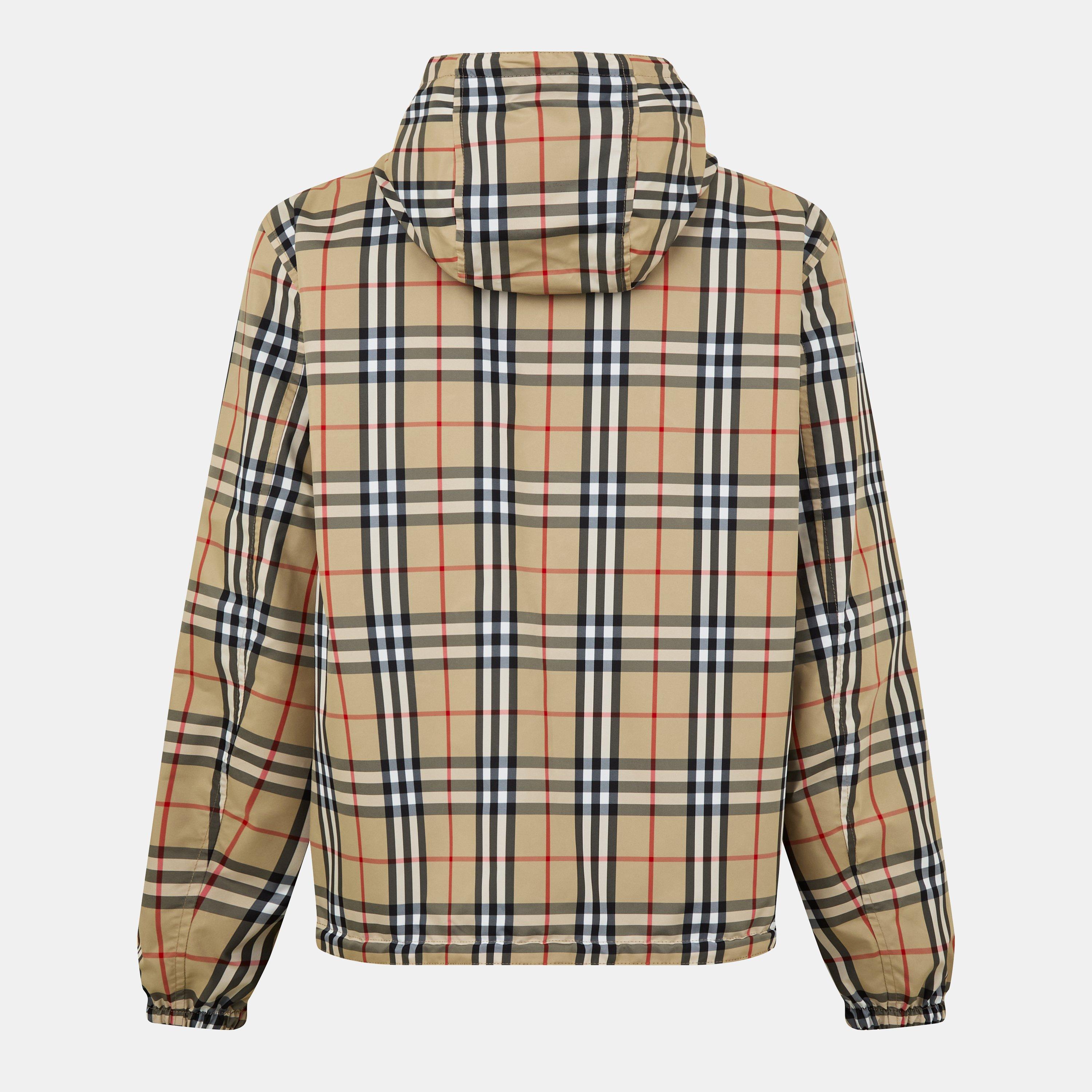 Sand - Burberry - Men's Reversible Check Long Sleeve Windbreaker - 2