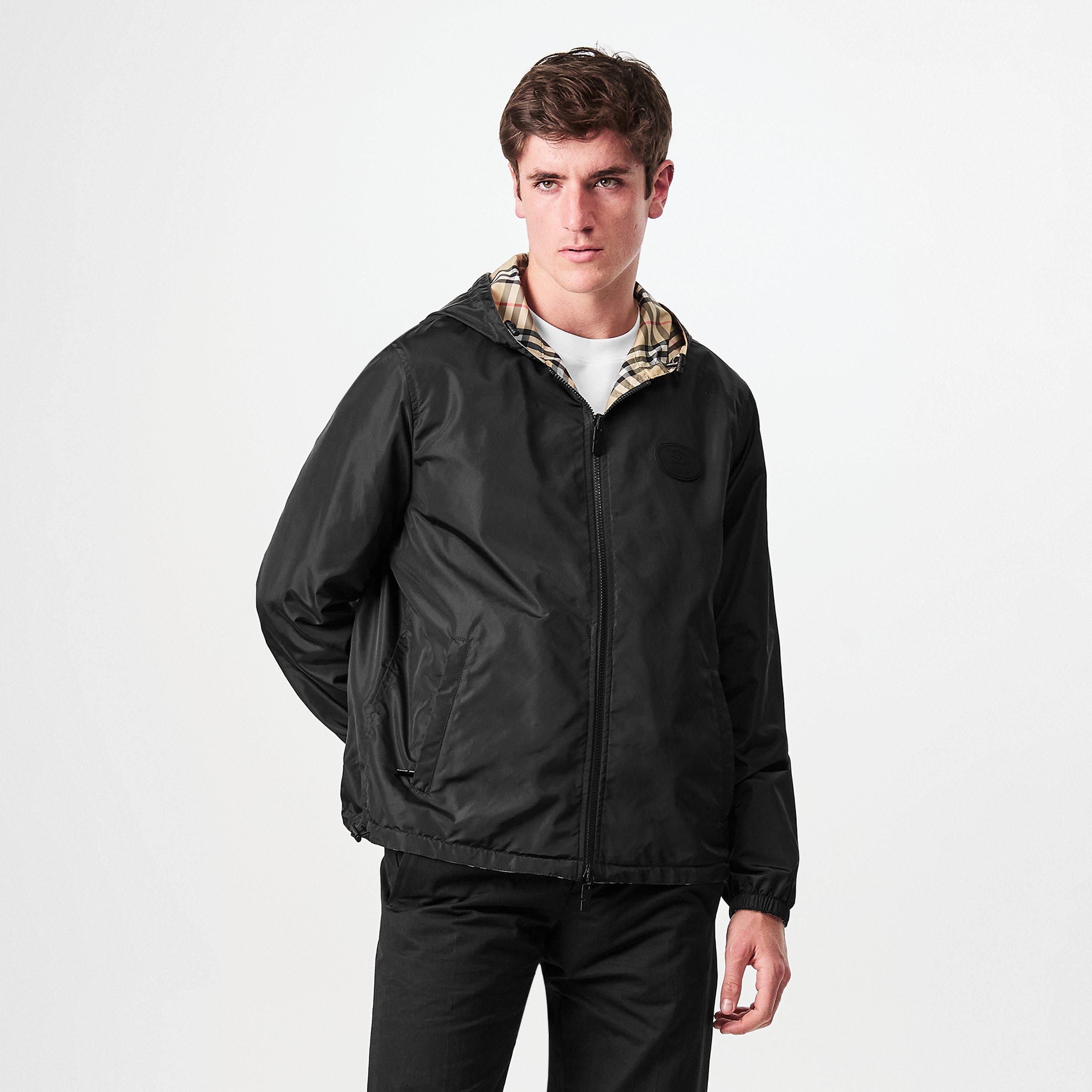 Sand - Burberry - Men's Reversible Check Long Sleeve Windbreaker - 3