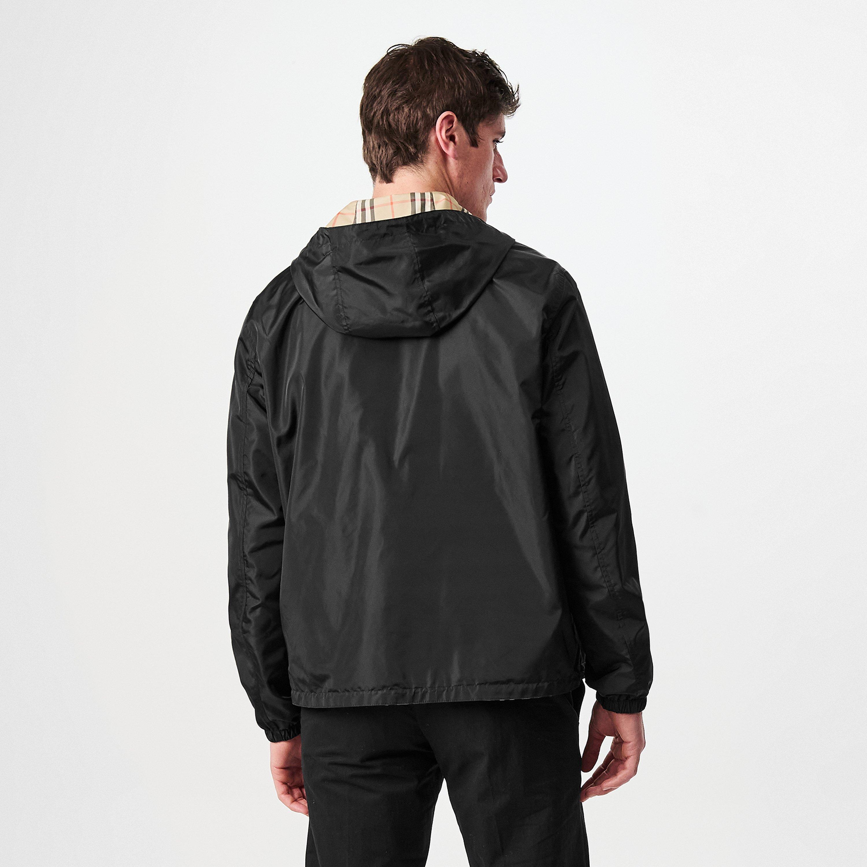 Sand - Burberry - Men's Reversible Check Long Sleeve Windbreaker - 4