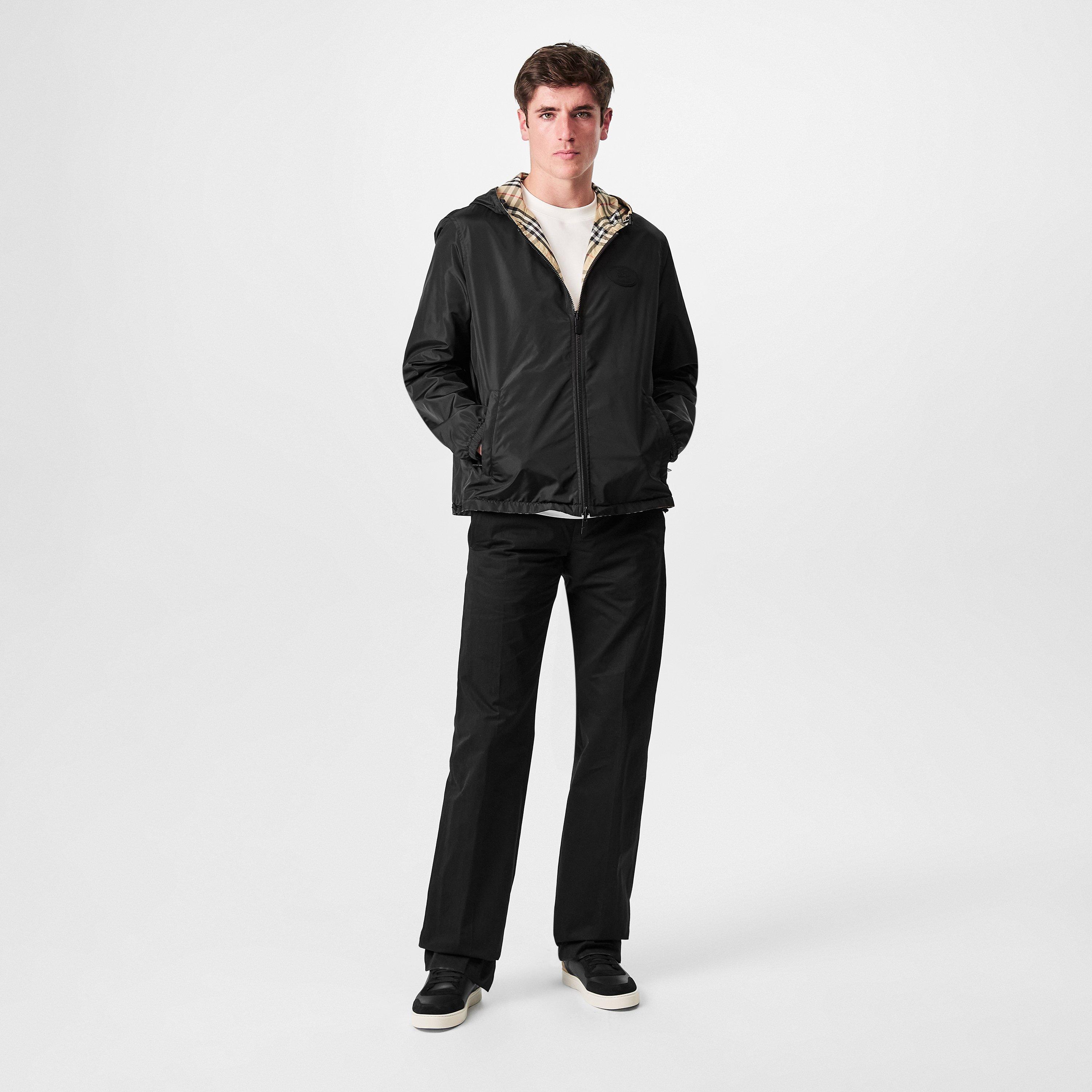 Sand - Burberry - Men's Reversible Check Long Sleeve Windbreaker - 6