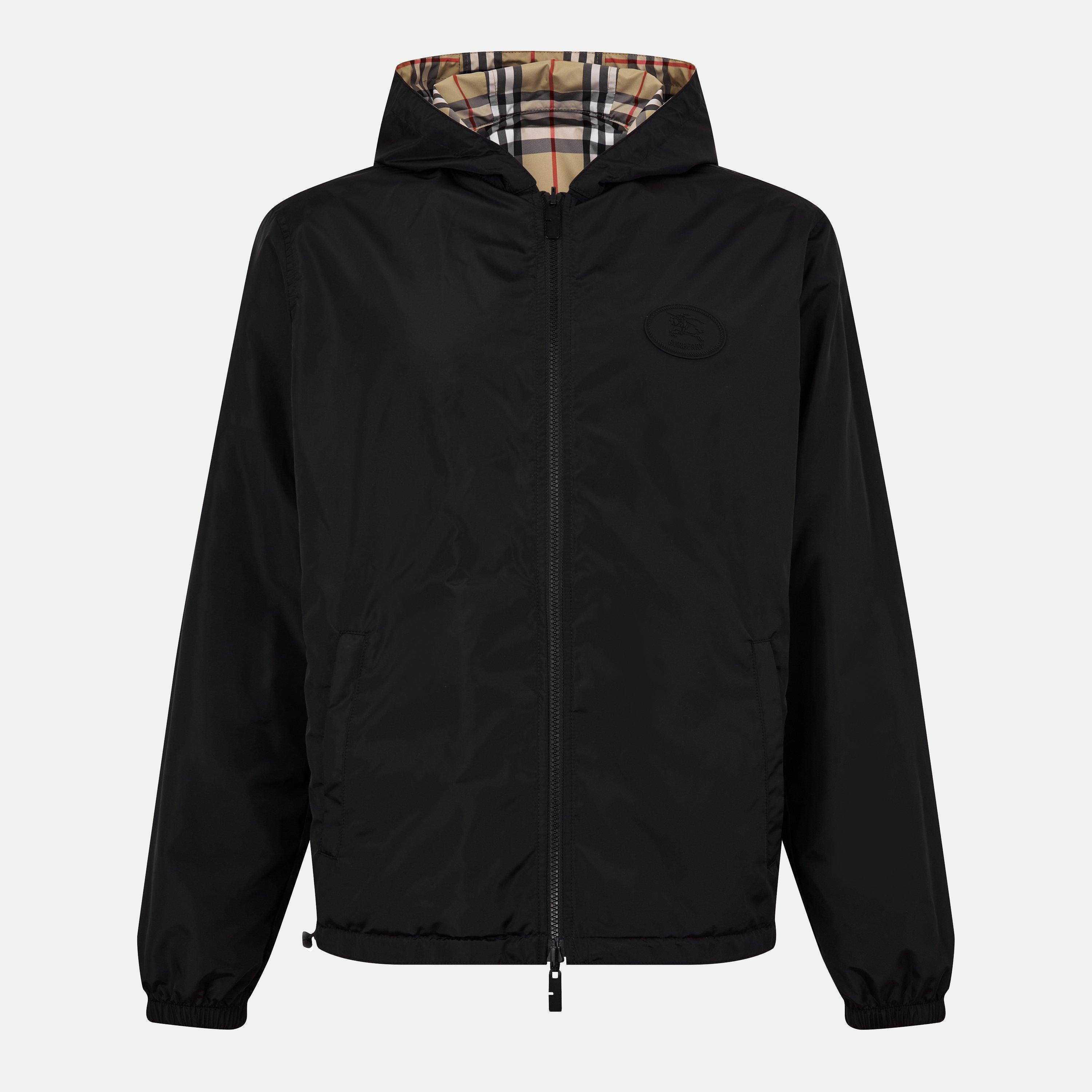 Sand - Burberry - Men's Reversible Check Long Sleeve Windbreaker - 7