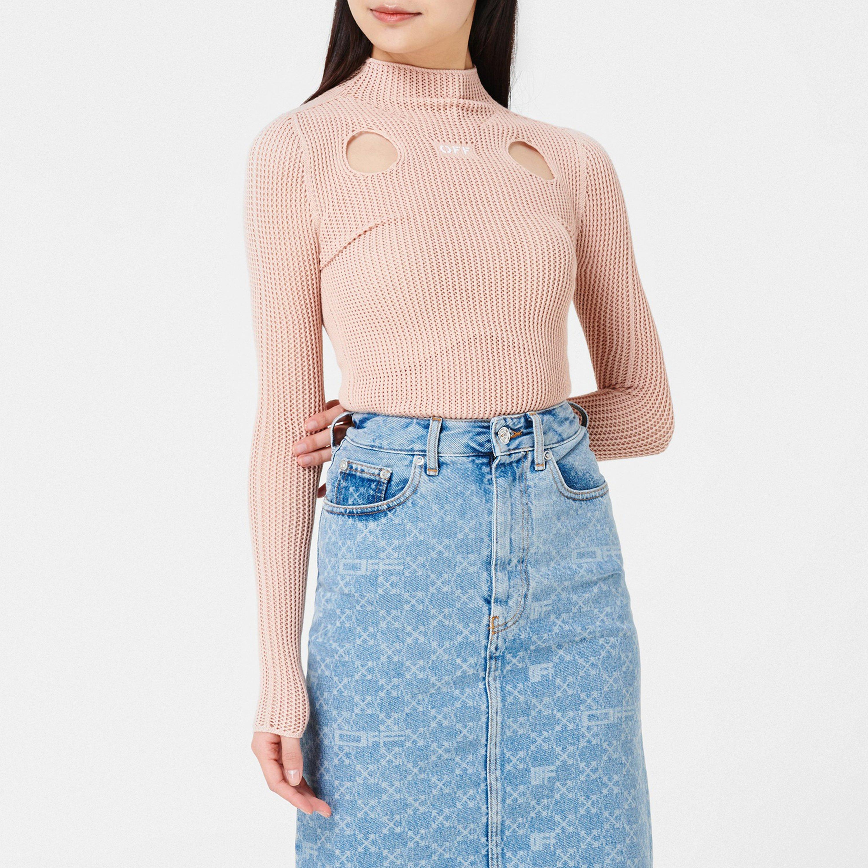 Nude 3100 - Off White - Women's Holy TS Meteor Knit Top, Knitwear - 1