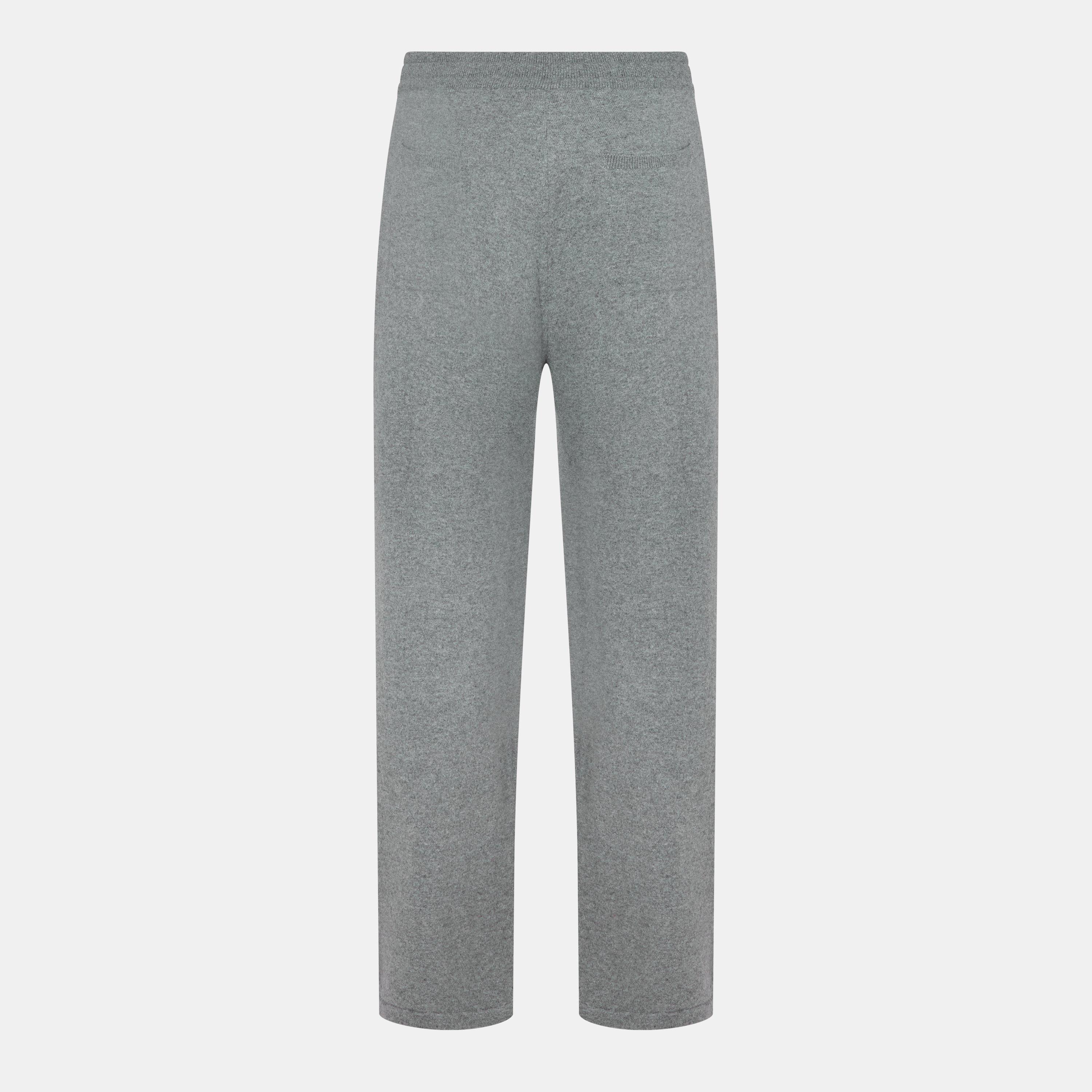 Grå - Off White - Men's Knitted Cashmere Pant, Trousers - 2