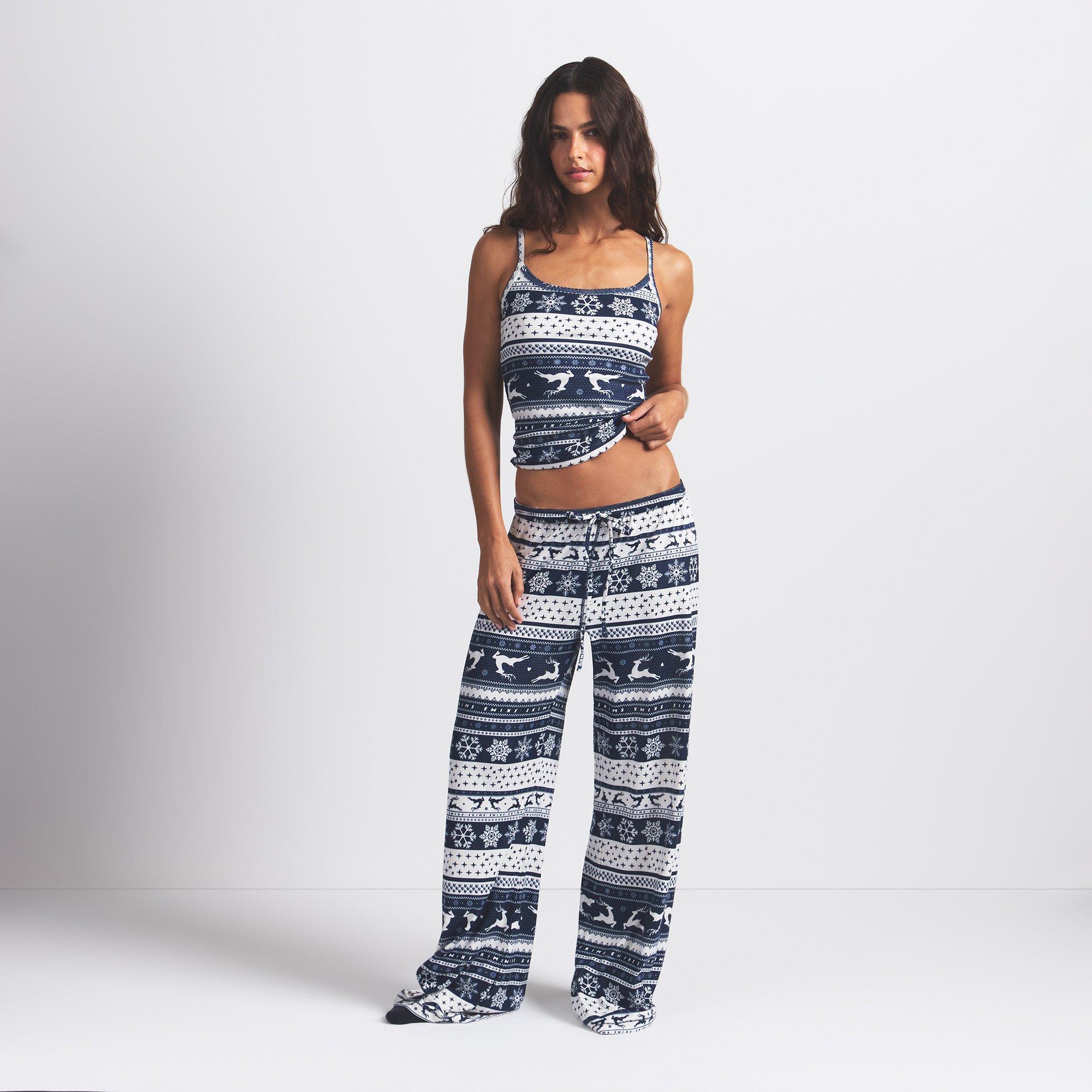 Navy Deer Print - SKIMS - Womens Logo Plush Pointelle Cami - 3