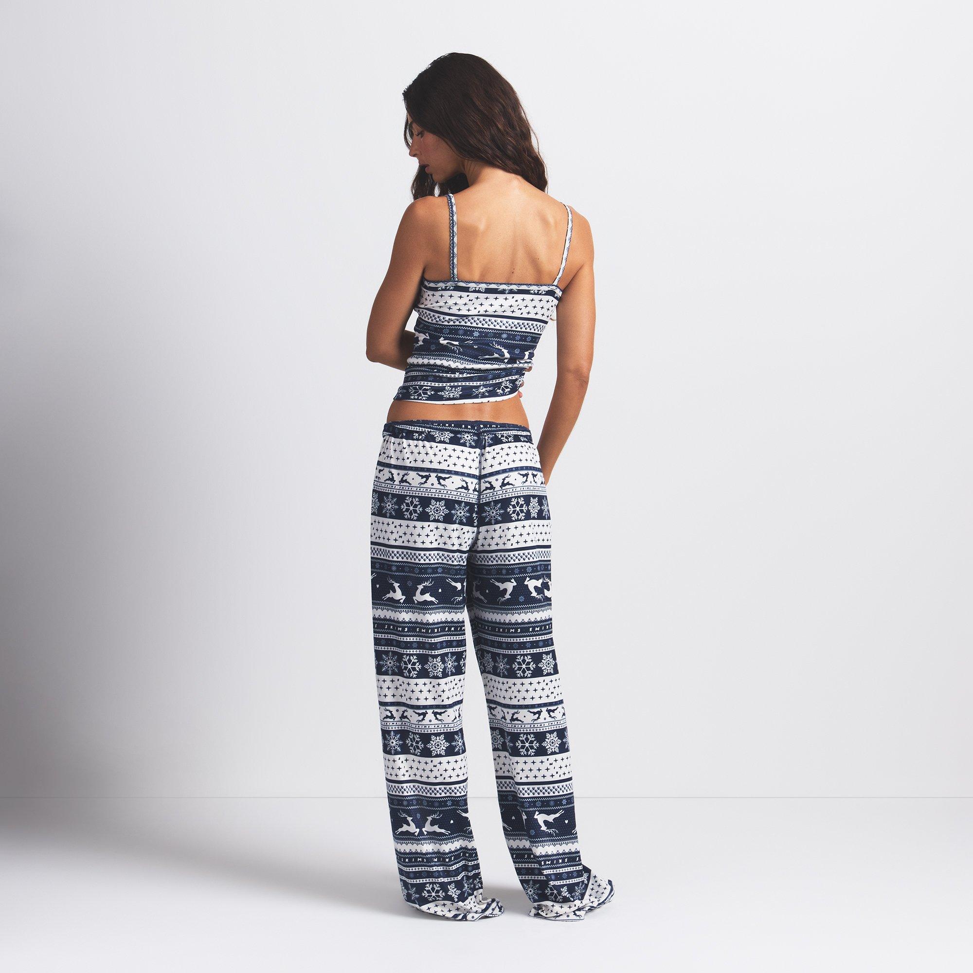 Navy Deer Print - SKIMS - Womens Logo Plush Pointelle Cami - 4